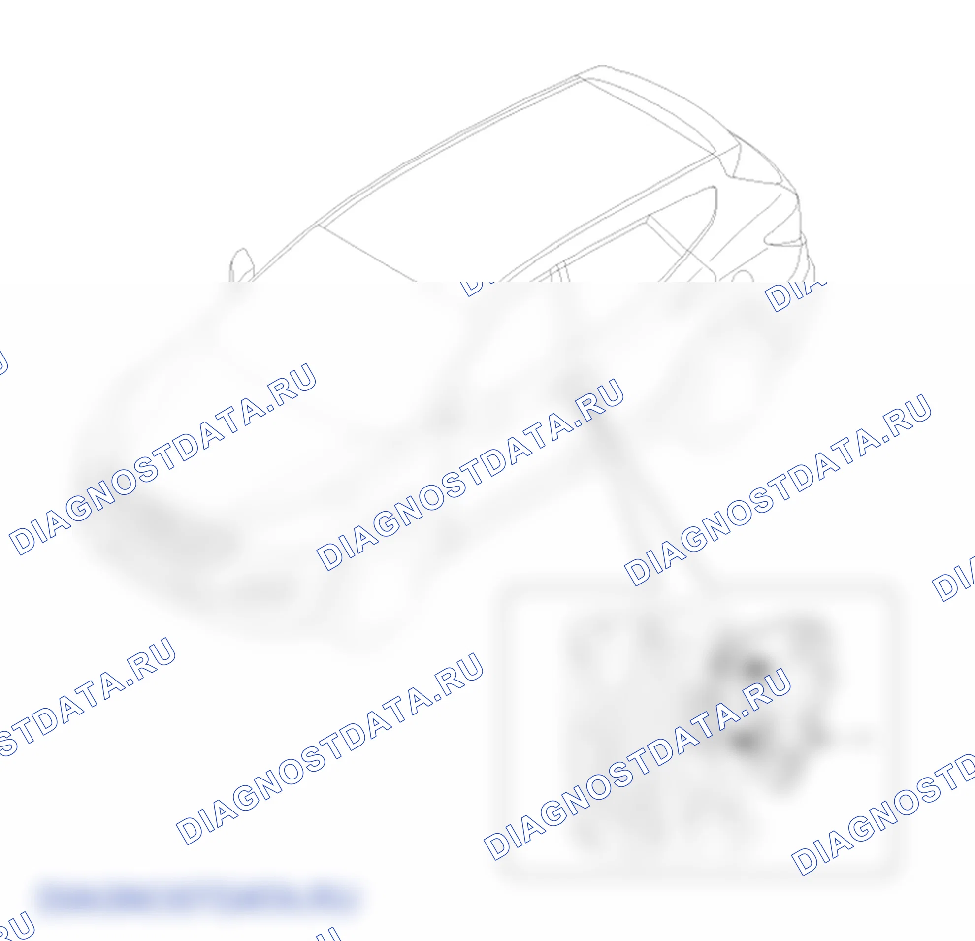Расположение деталей защёлки передней двери. Hyundai Santafe Sport DMA