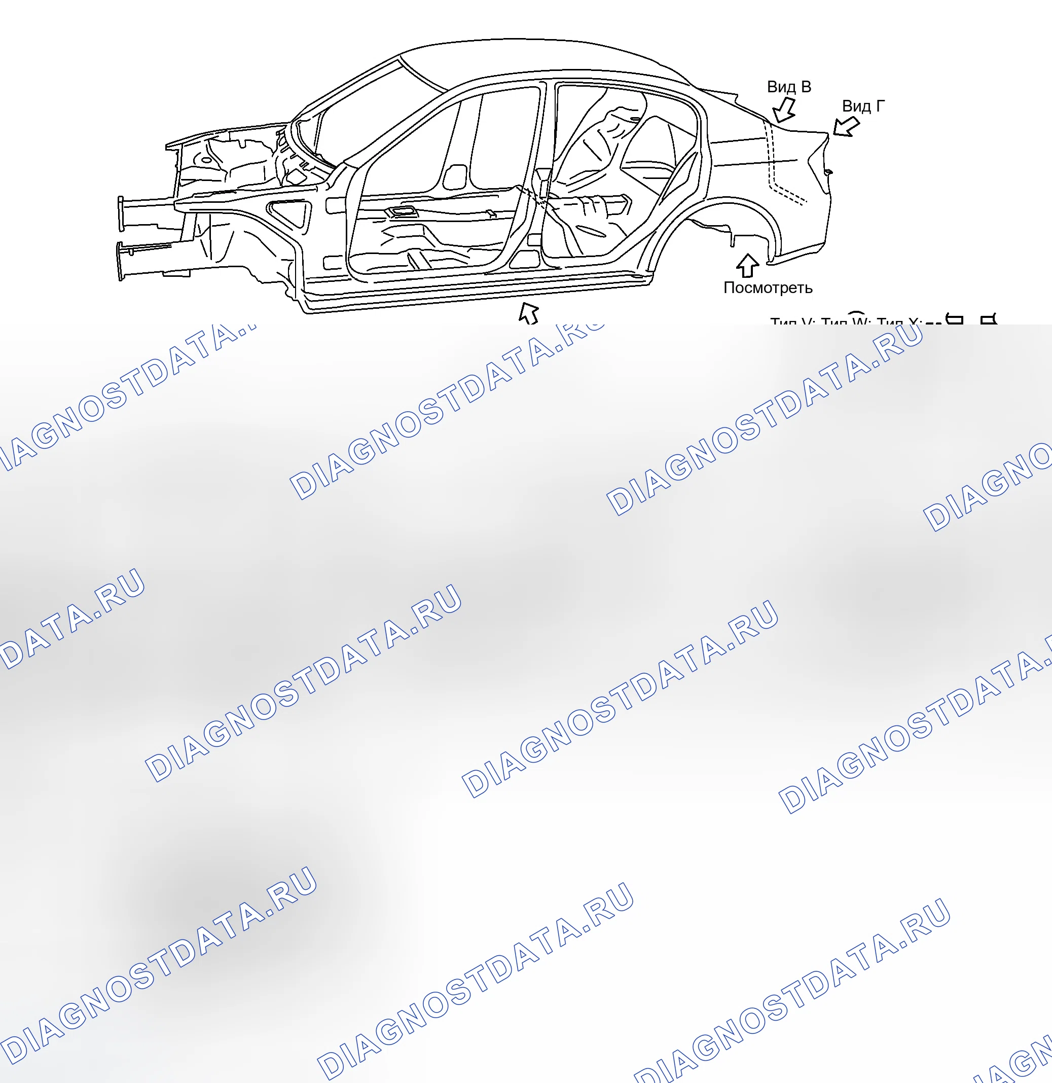 Рис. 202: ОТМЕТКИ СООТВЕТСТВИЯ ДЕТАЛЕЙ ПАНЕЛЕЙ. Infiniti G35 III