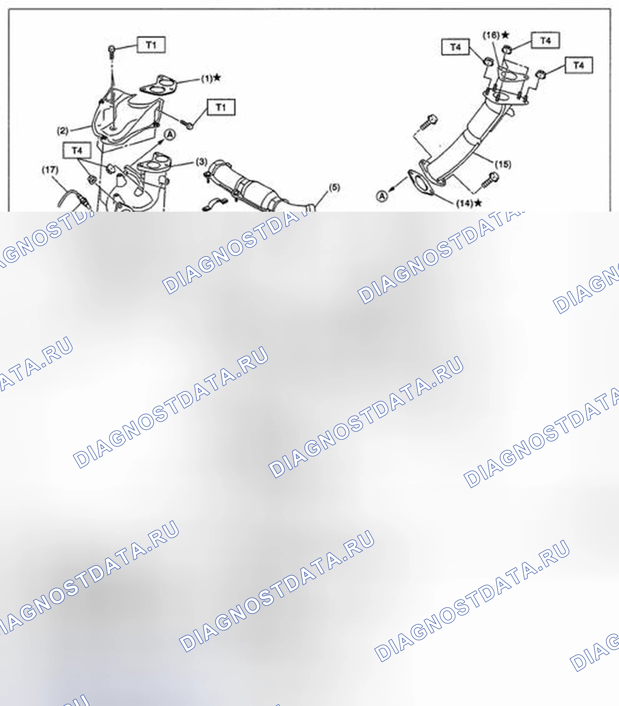 Рис. 3: ПЕРЕДНЯЯ ВЫХЛОПНАЯ ТРУБА. Subaru Impreza WRX STI GR