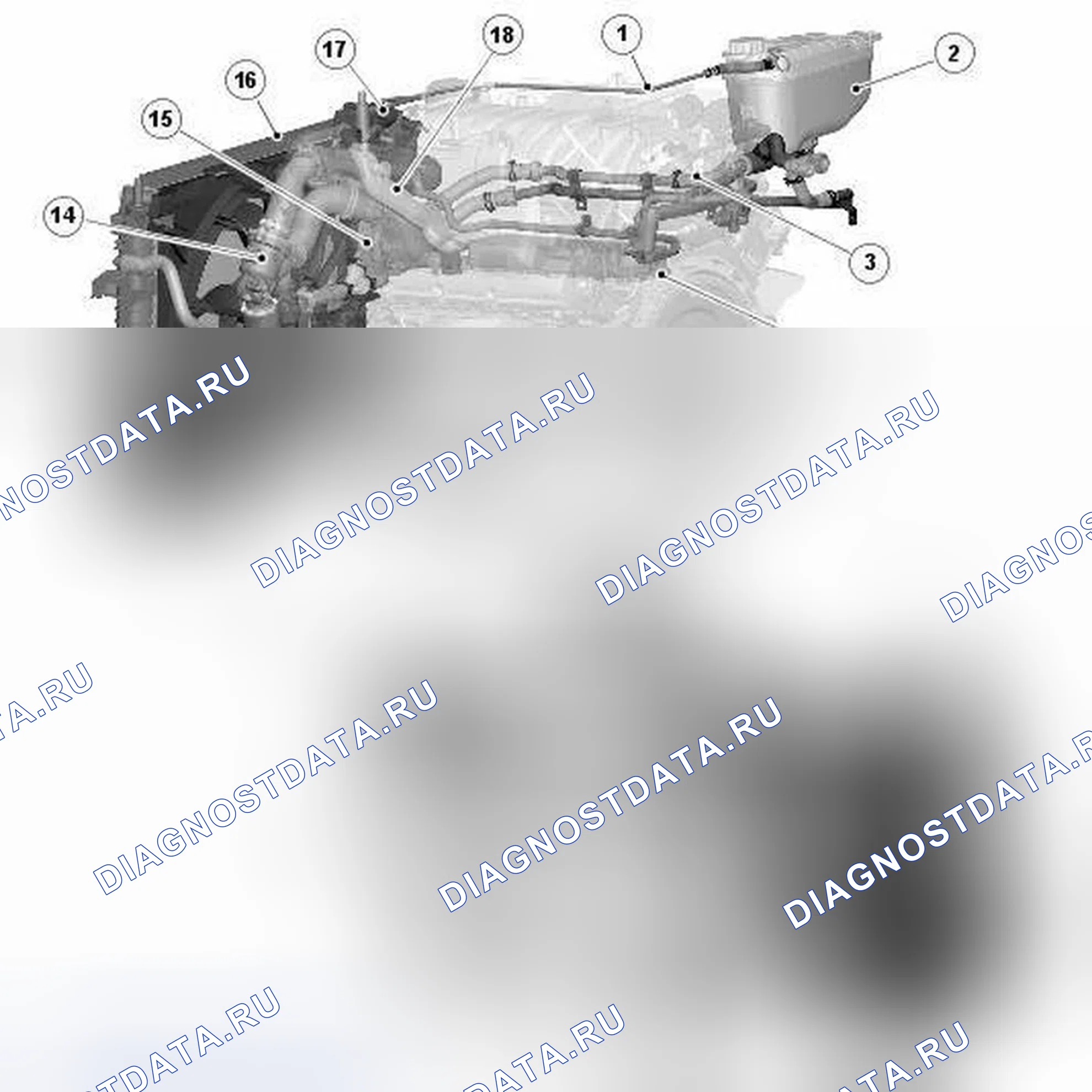 Рис. 9: РАСПОЛОЖЕНИЕ КОМПОНЕНТОВ - АТМОСФЕРНЫЕ ТРАНСПОРТНЫЕ СРЕДСТВА. Jaguar XKR II рестайлинг 2