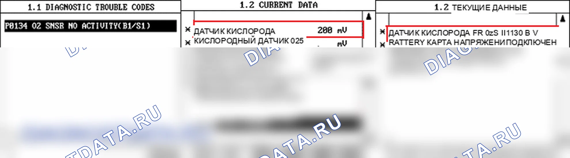 P0134: Цепь датчика кислорода не обнаружена активность (банк1, датчик1). Hyundai Accent LC