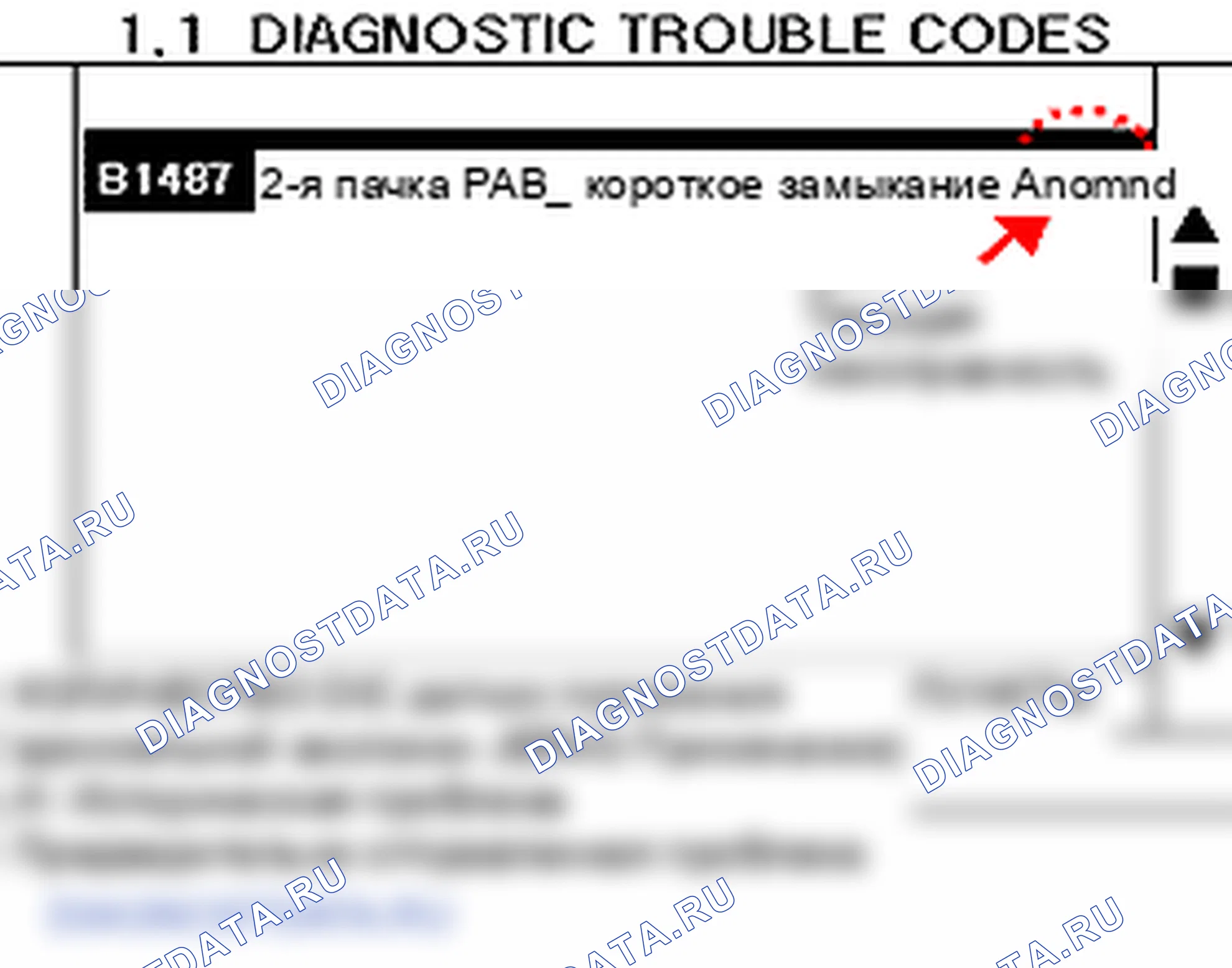 B1487: Подушка безопасности пассажира 2-й ступени, короткое замыкание на массу. Hyundai Accent LC