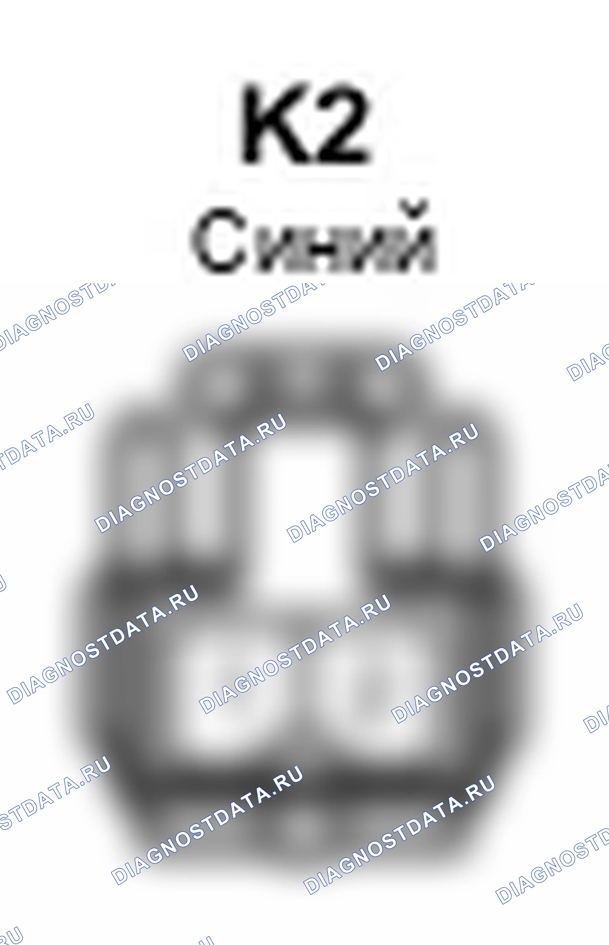 Рис. 351: Вид с торца разъема громкоговорителя переднего стереокомпонента (K2). Lexus IS F I
