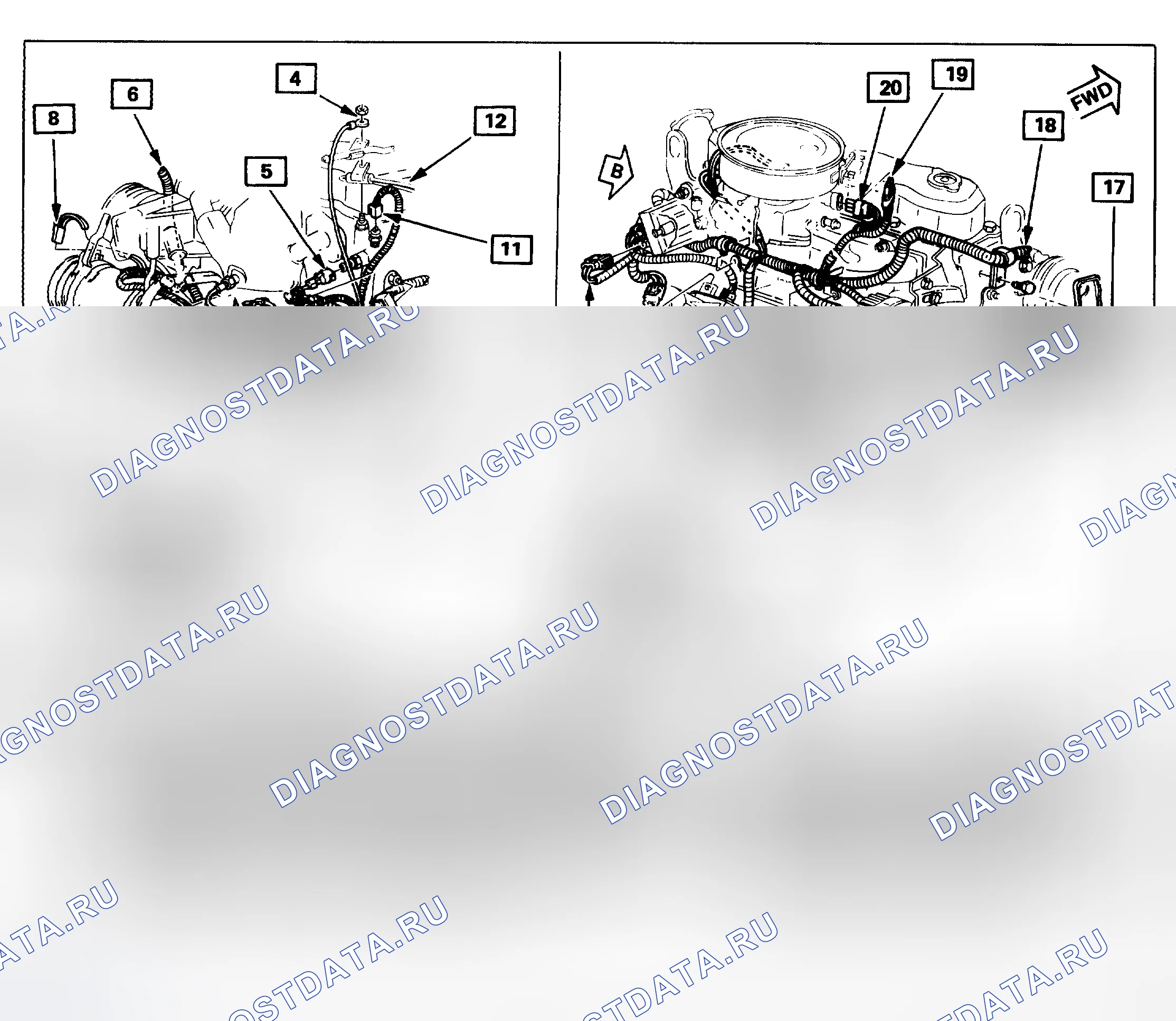 Рис. 51: Окно Eng. related Comp. location 1/2 - Actual View - P кузов. Pontiac Fiero I