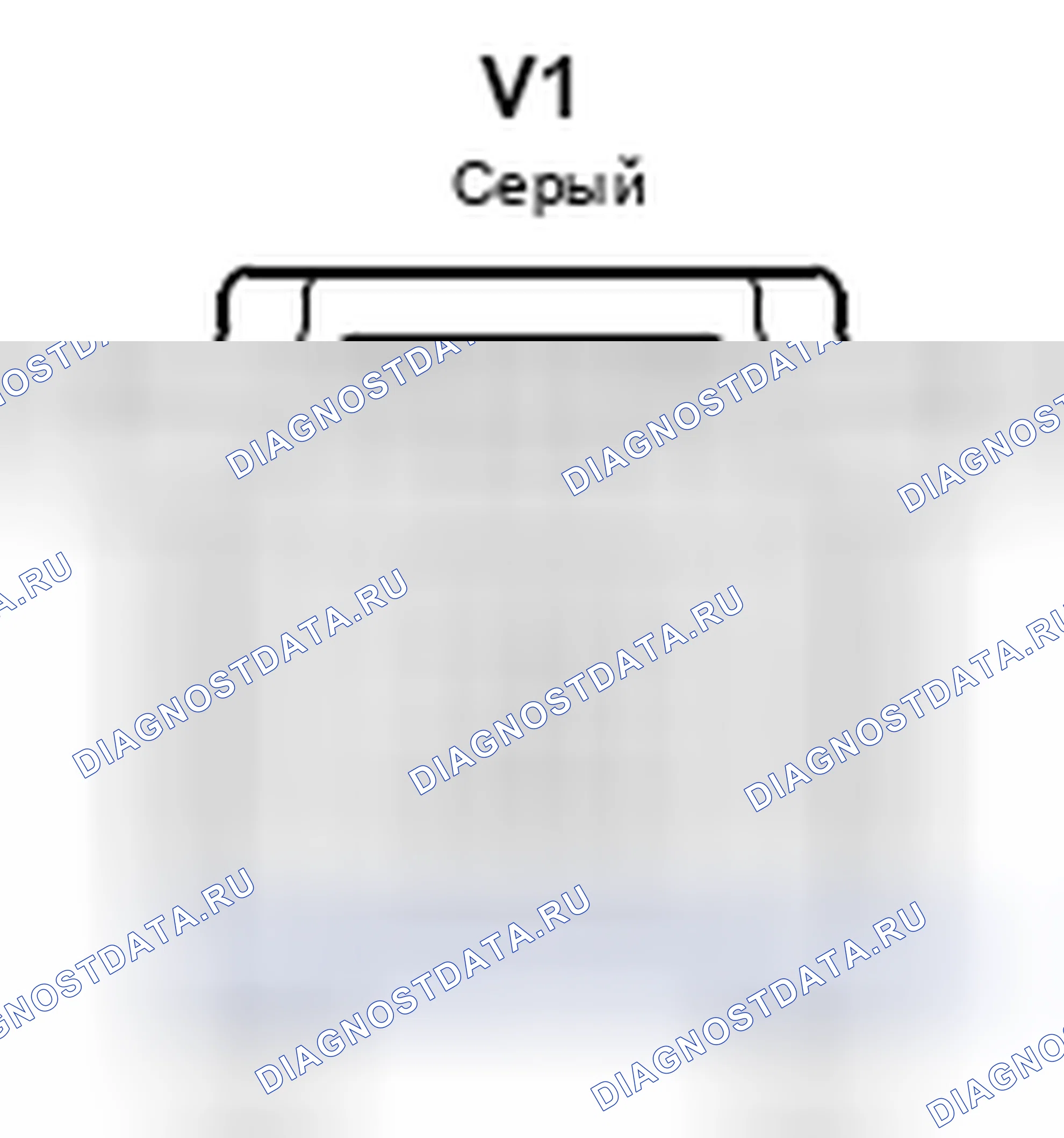 Рис. 1596: Внешний узел ручки передней двери, вид с торца разъема Rh (V1). Toyota Camry XV50