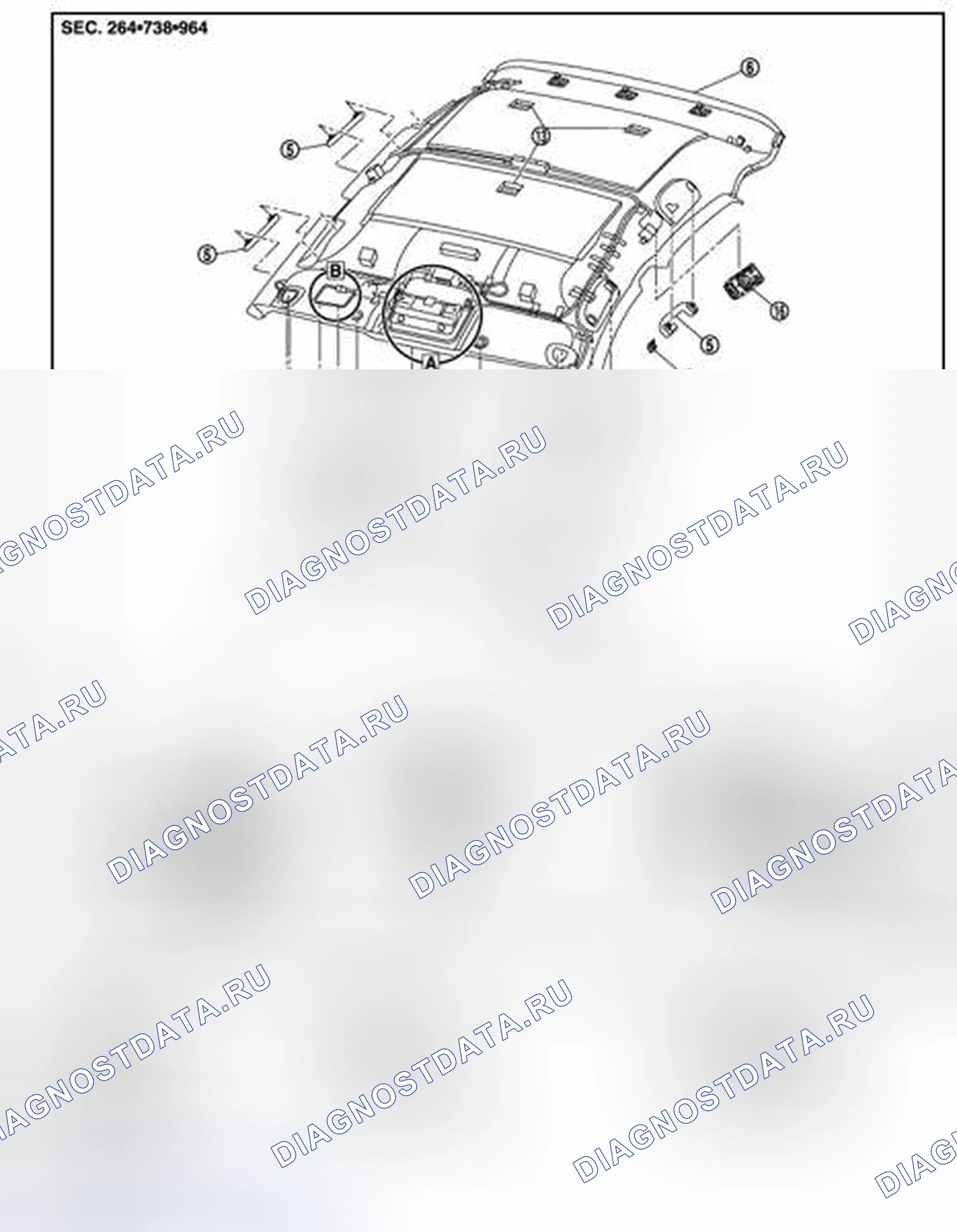 Рис. 117: НОРМАЛЬНАЯ КРЫША: Покомпонентный вид. Infiniti EX37 I