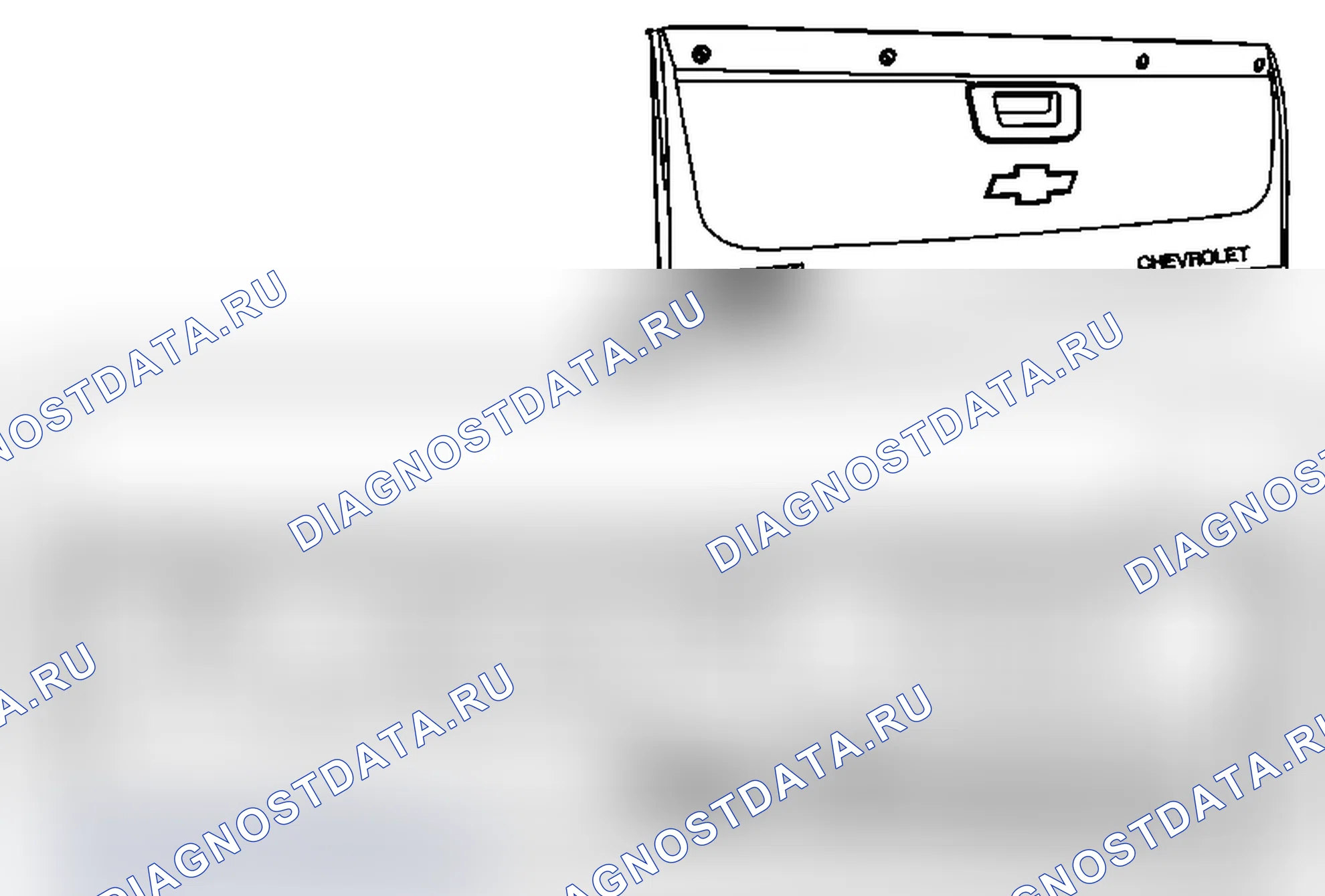 Рис. 31: Замена эмблемы/шильдика Endgate (Chevrolet FFU). Chevrolet Tahoe III