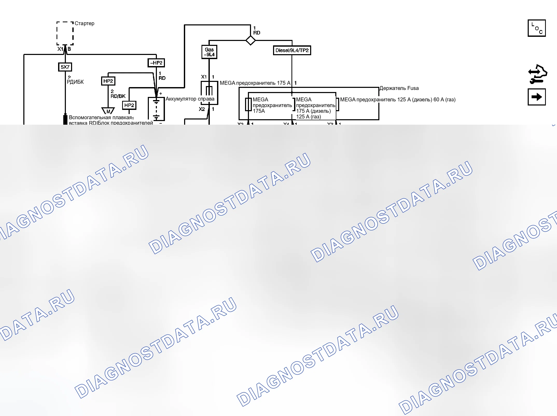 Рис. 2: Схема распределения электроэнергии. GMC Sierra 3500 HD 