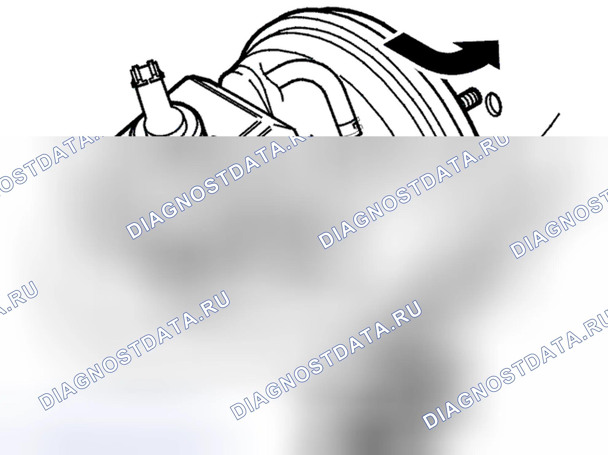 Рис. 137: Установка главного цилиндра. Volvo C70 I