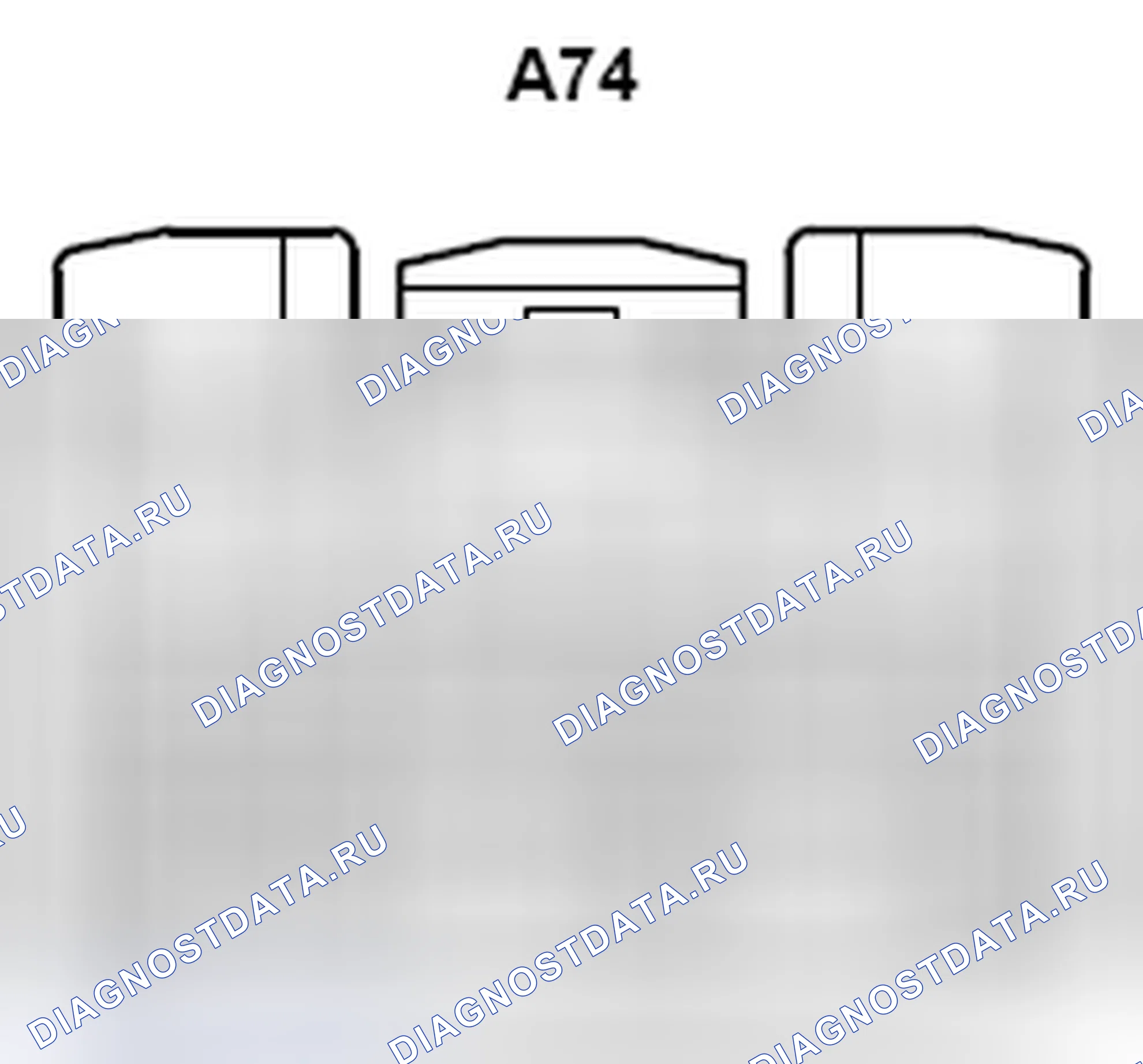Рис. 442: Вид с торца разъема блока управления блоком ECU (A74). Toyota Camry XV40 рестайлинг