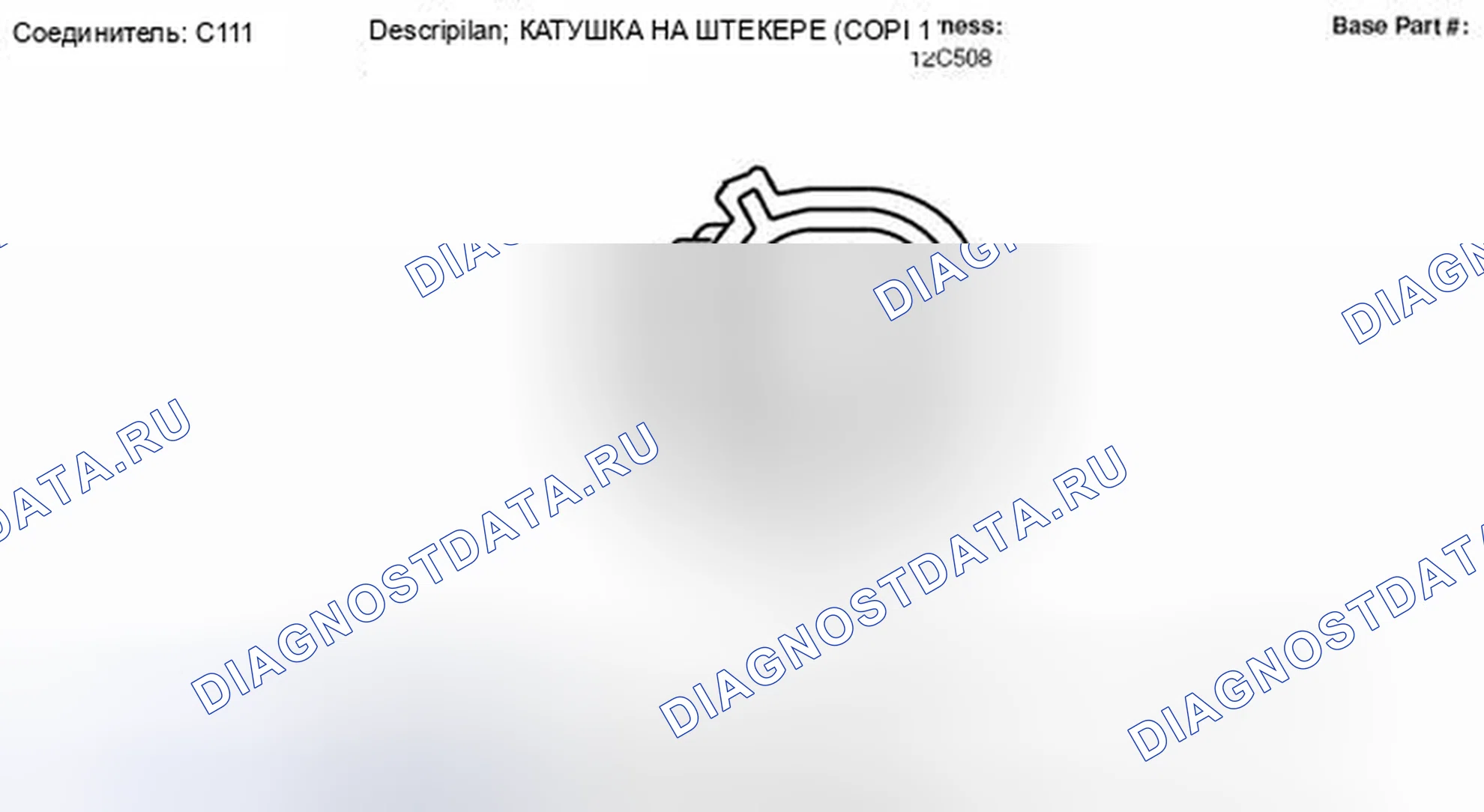 Рис. 12: Вид с торца разъема 1 катушки на штекере (C111). Hyundai Lafesta I рестайлинг