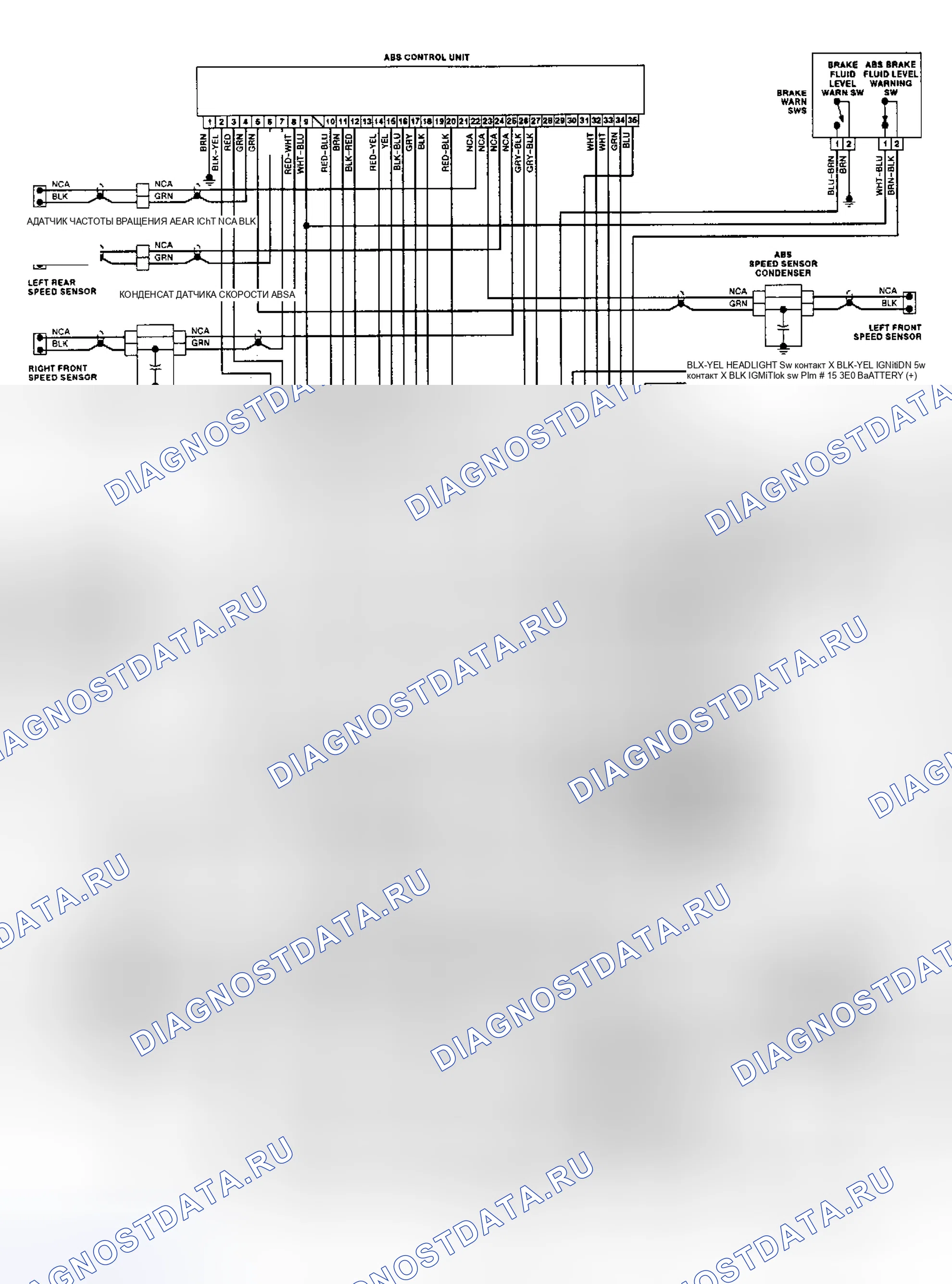 Рис. 1: Схема электропроводки Corrado ABS (1991). Volkswagen Corrado I
