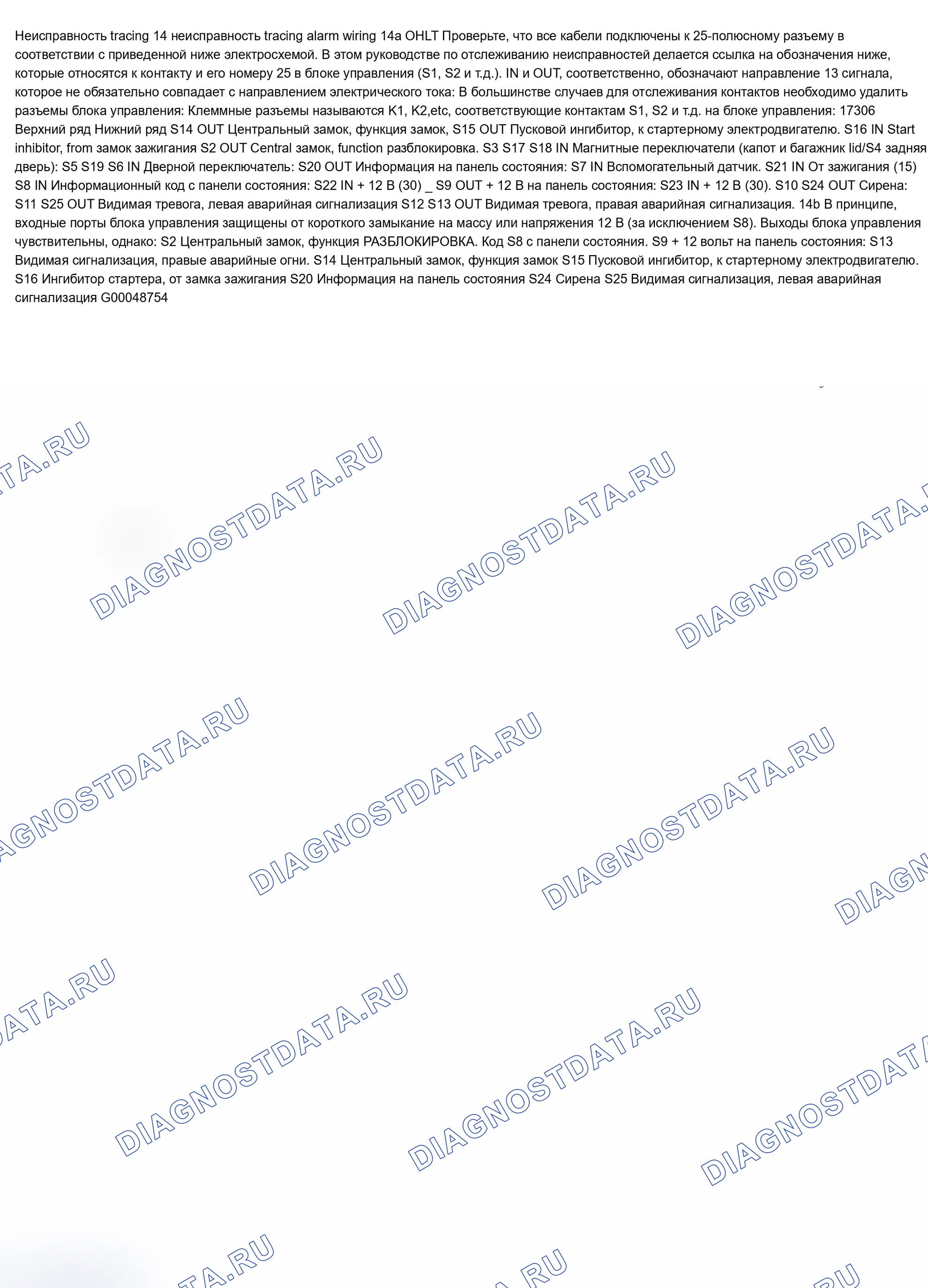 Рис. 48: неисправность 14: неисправность TRACING ALARM WIRING. Volvo 760 I