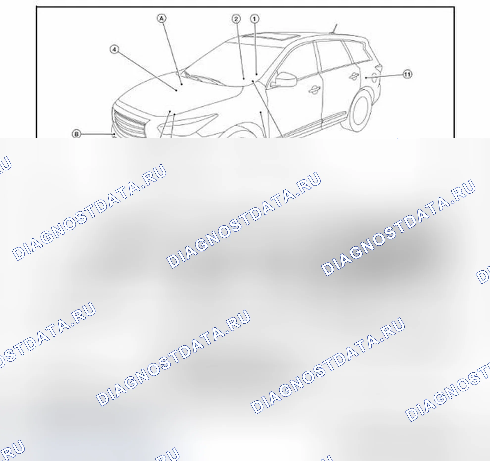 Рис. 49: Расположение компонентов. Infiniti QX60 I