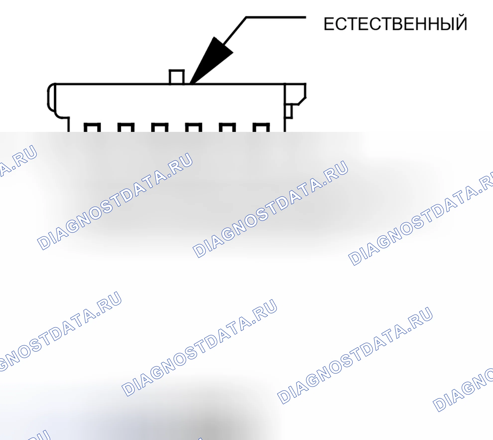 Рис. 242: Вид с торца универсального разъема монитора давления в шинах для открывания дверей гаража. Chrysler Crossfire I final