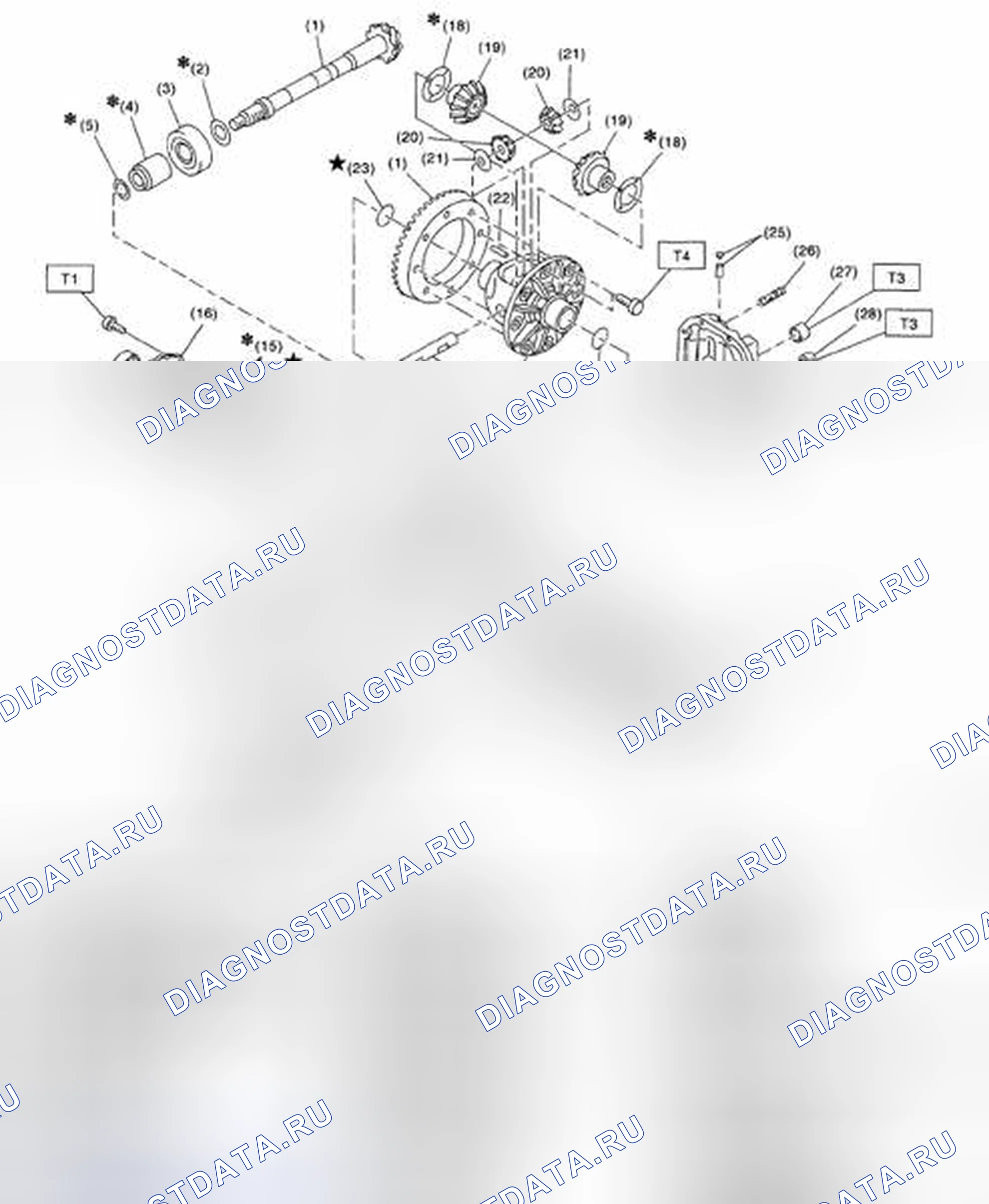 Рис. 44: ЗАДНИЙ ДИФФЕРЕНЦИАЛ БЕЗ LSD (Т-ТИПА). Subaru Legacy BL/BP рестайлинг