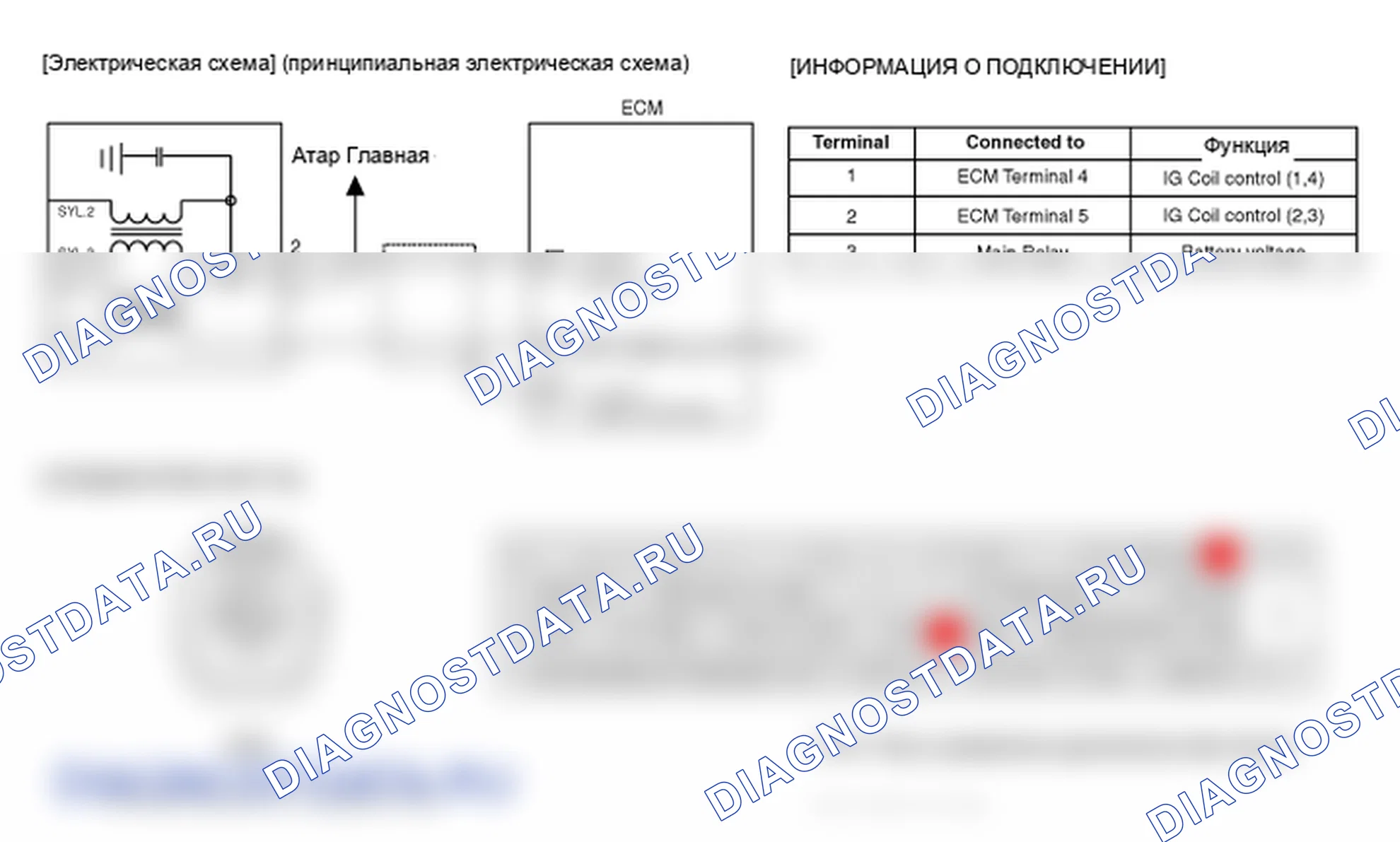 Фрагмент электросхемы: P0303. Kia Sportage KM