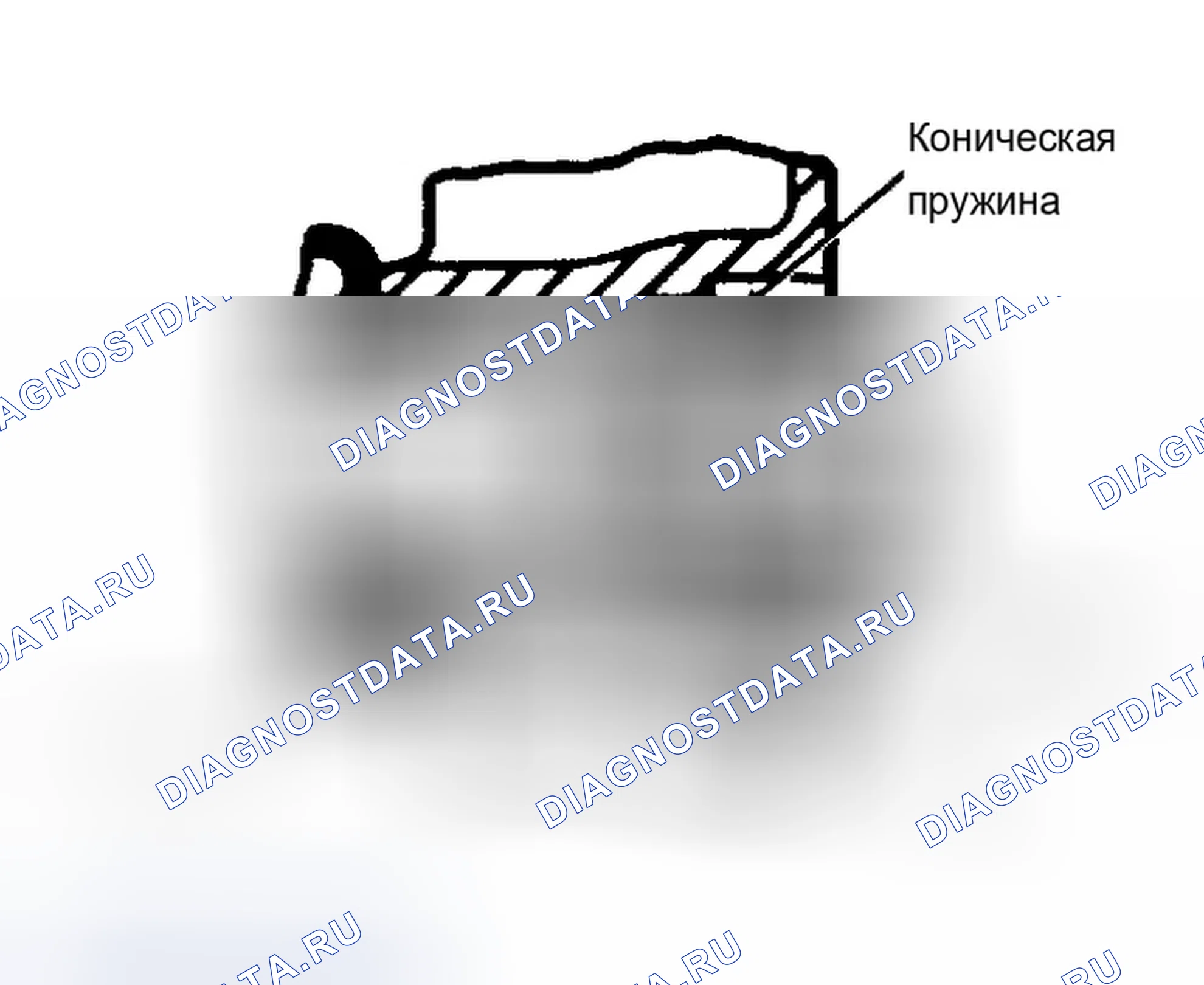 Рис. 3: Правильная установка конической пружины в усилителе силового тормоза. Chevrolet Corvette C4