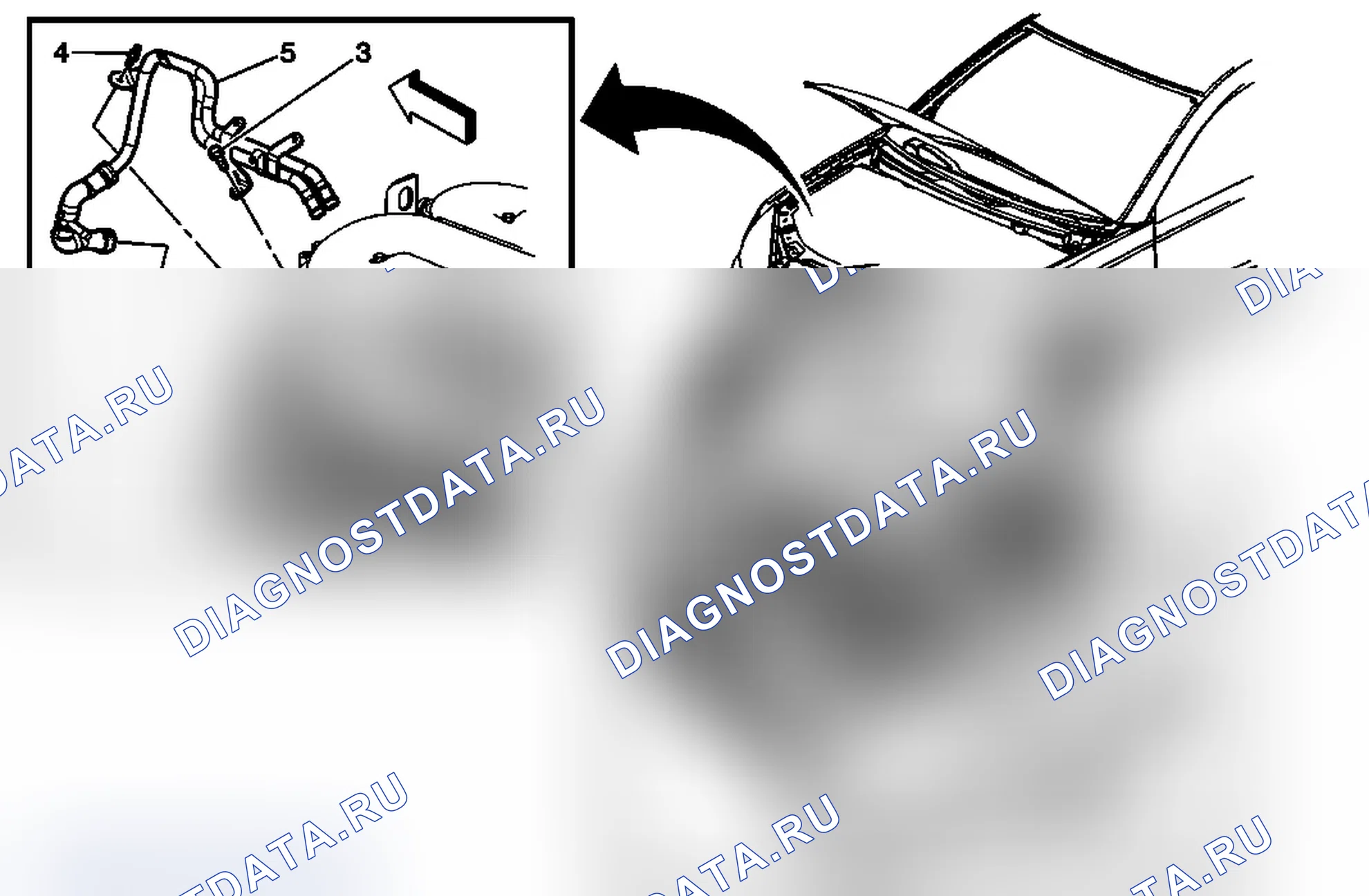 Рис. 14: Замена входного шланга/трубы нагревателя и выходного шланга/трубы нагревателя (LZE, LZ4, LZ9). Pontiac G6 I final