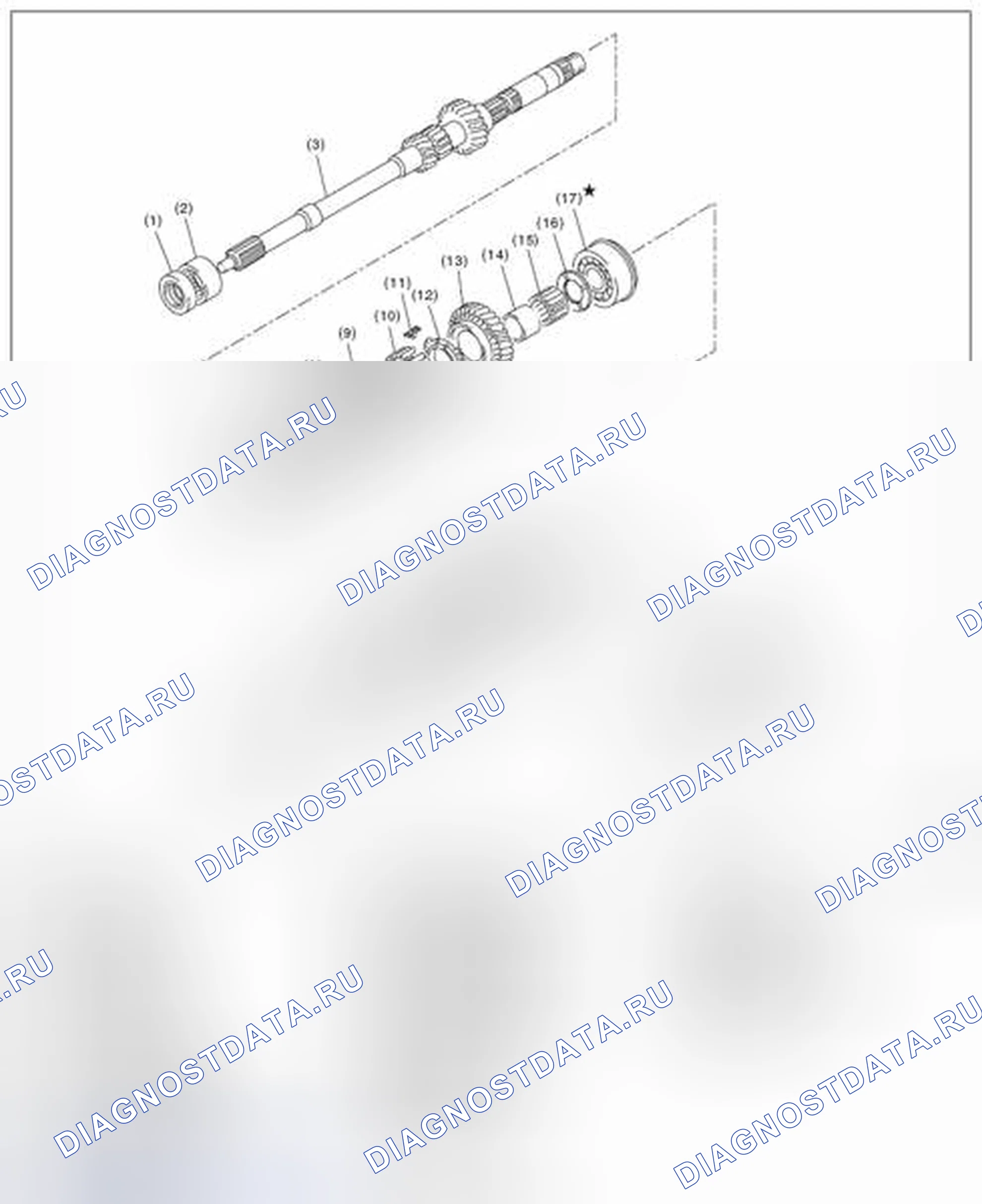 Рис. 132: ГЛАВНЫЙ ВАЛ ДЛЯ ОДНОРЯДНЫХ. Subaru Impreza GK