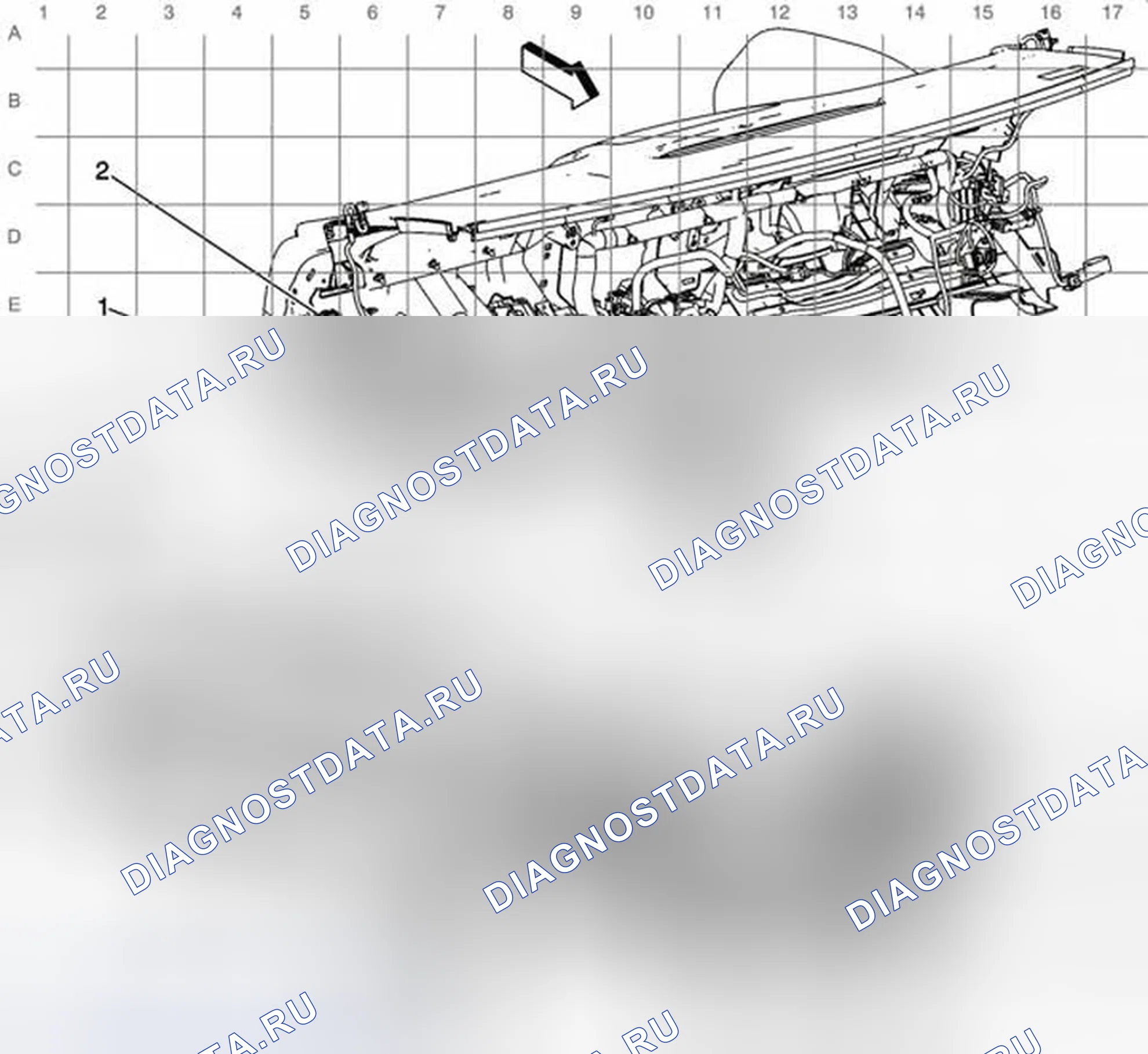 Рис. 18: Прокладка кабелей приборной панели. Chevrolet Malibu VIII