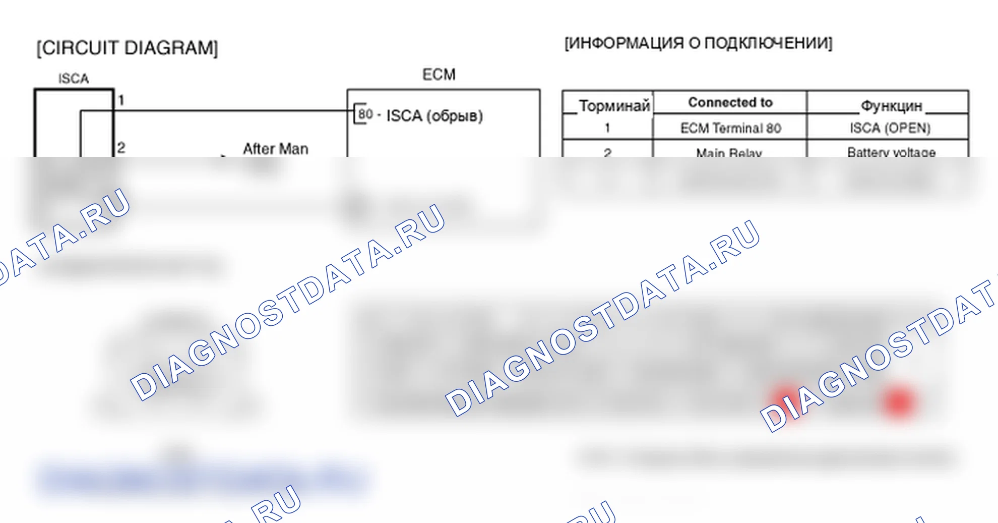 Фрагмент электросхемы: P0507. Kia Sportage KM
