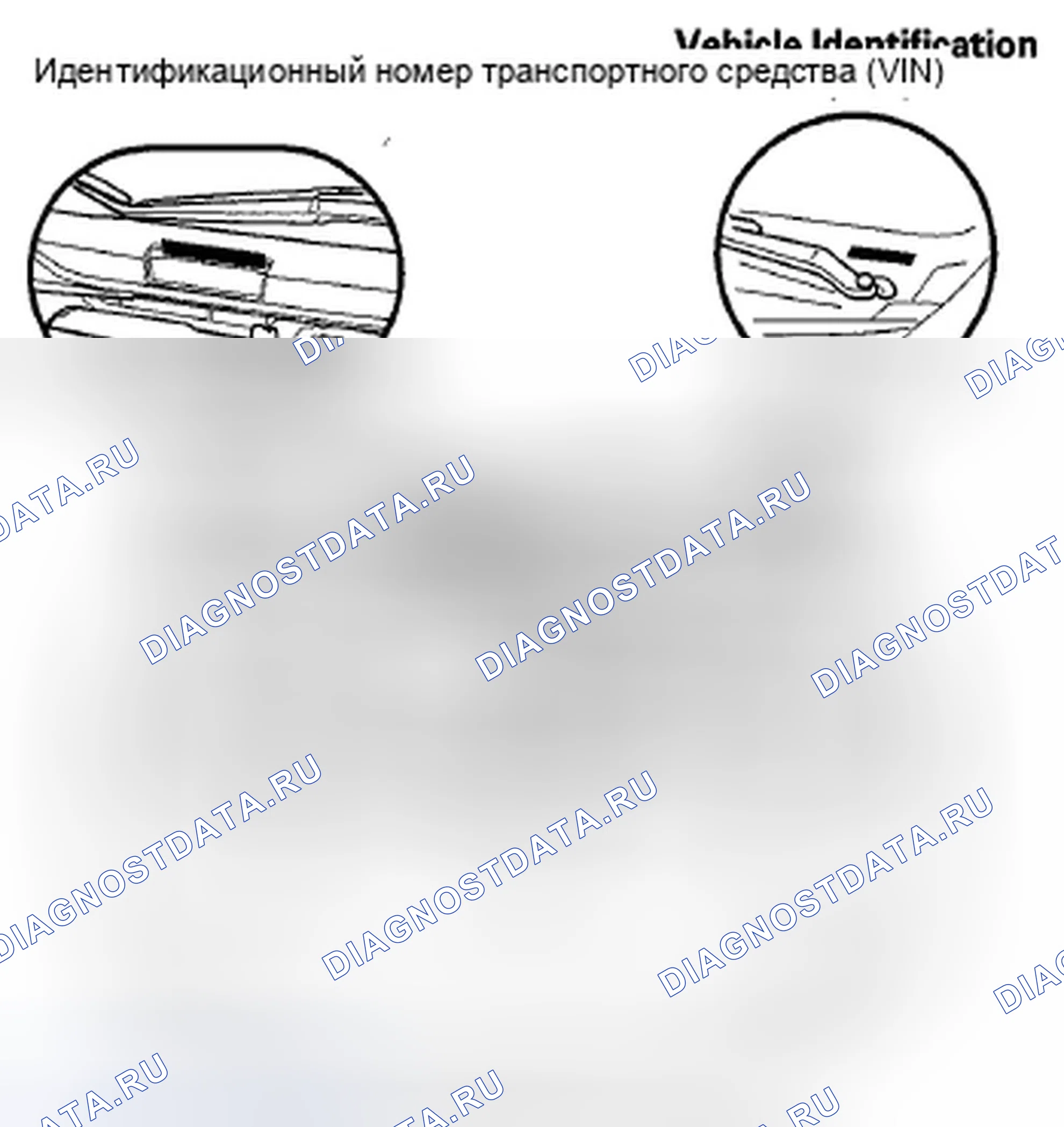 Рис. 9: Расположение идентификационных номеров. Honda Insight ZE2