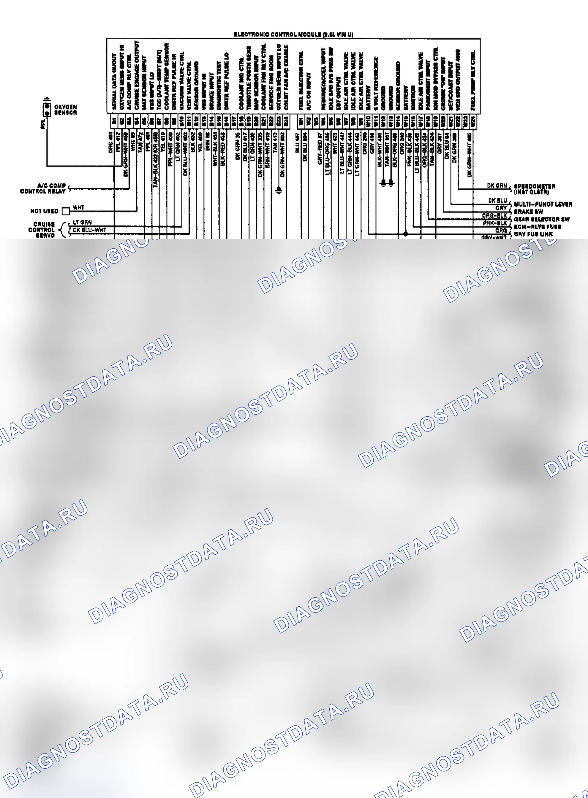 Рис. 15: Grand Am центральный впрыск топлива 2.5L (VIN U). Buick Electra Park Avenue 