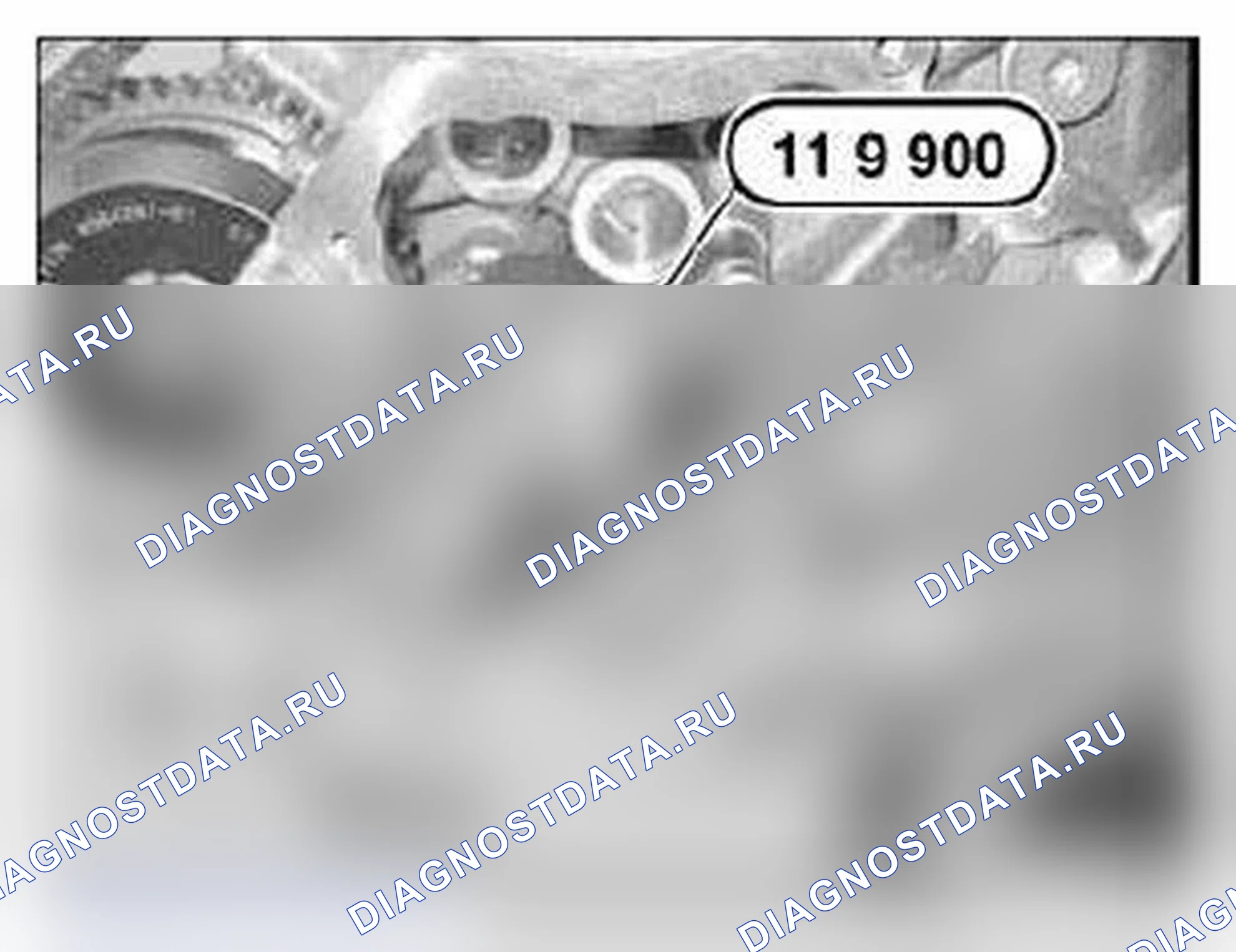 Рис. 347: Монтаж специального инструмента (11 9 900) в положении натяжного устройства цепи. BMW X5 M E70