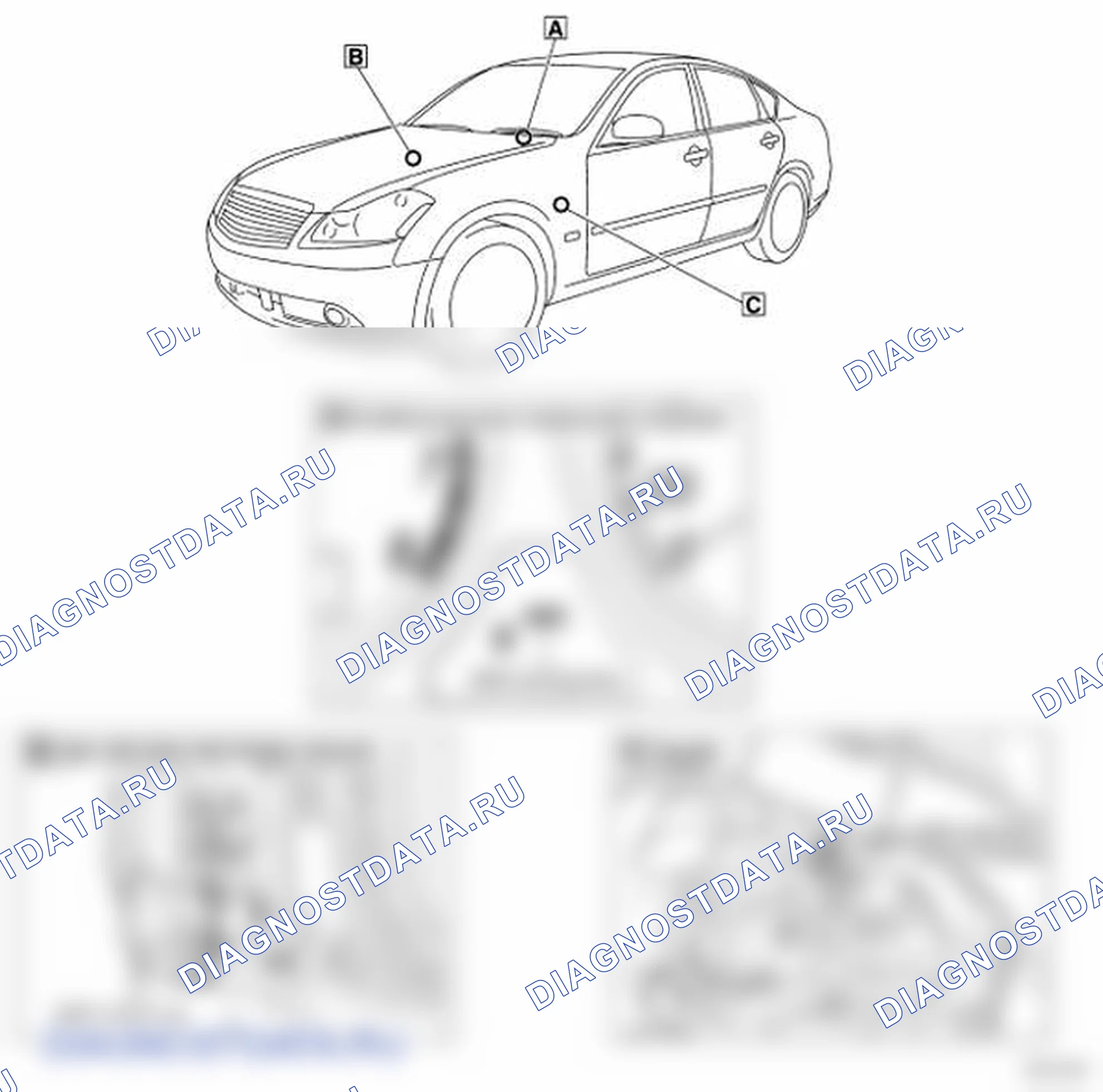 Рис. 6: Расположение электрических компонентов. Infiniti M35 III рестайлинг
