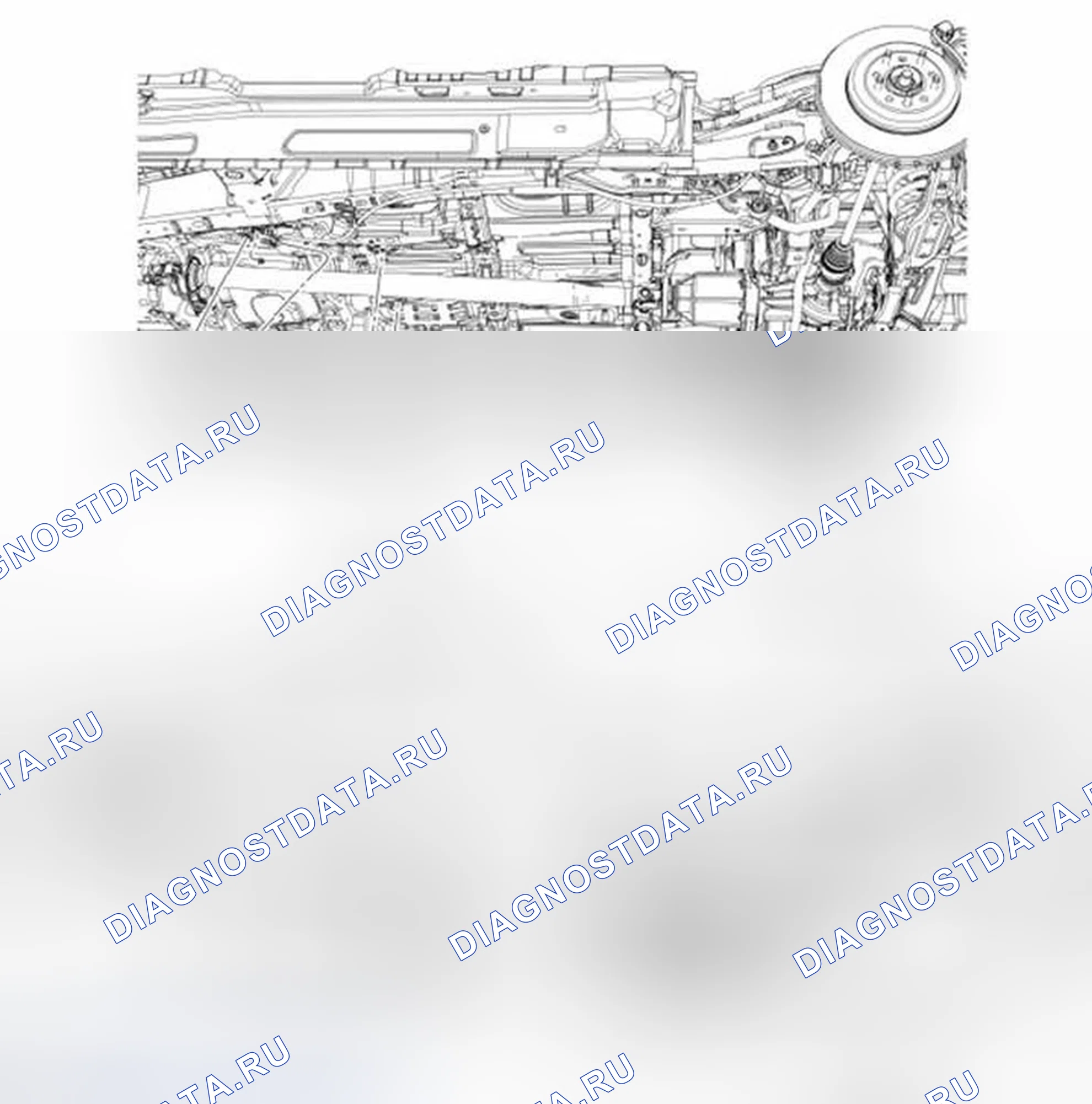 Рис. 8: Трос стояночного тормоза - задний, правый. Ford Edge I рестайлинг