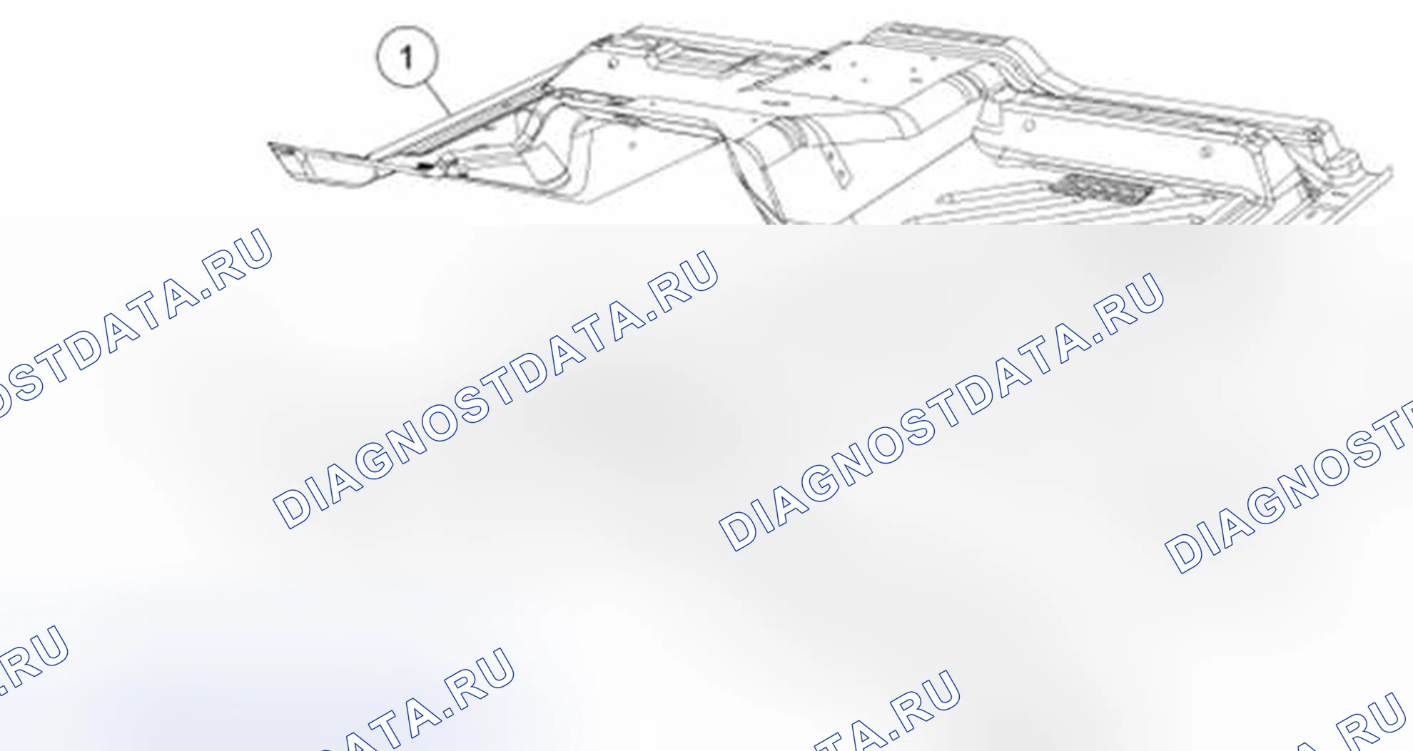 Рис. 125: Нижняя часть кузова - Передний пол. Lincoln Navigator III