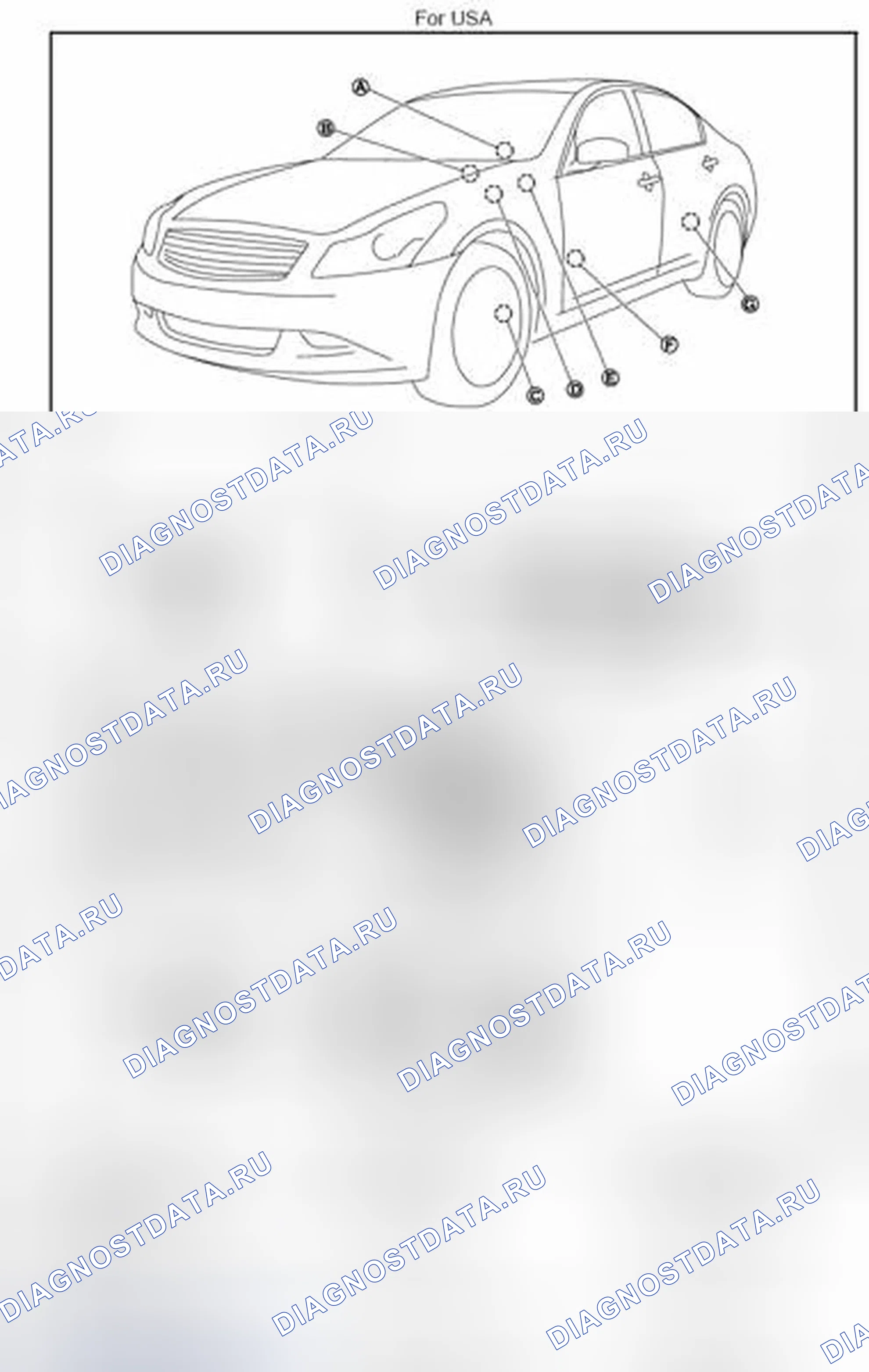 Рис. 32: Расположение компонентов. Infiniti G37 IV рестайлинг