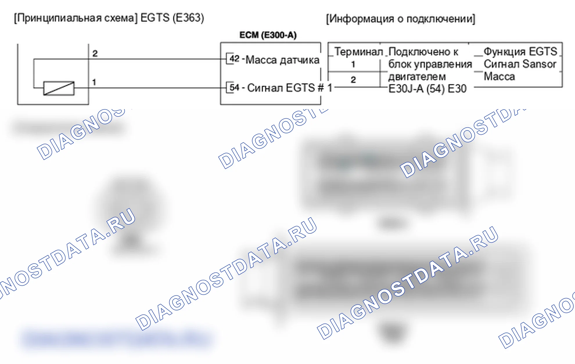 Фрагмент электросхемы: Датчик температуры выхлопных газов. Hyundai i20 GB