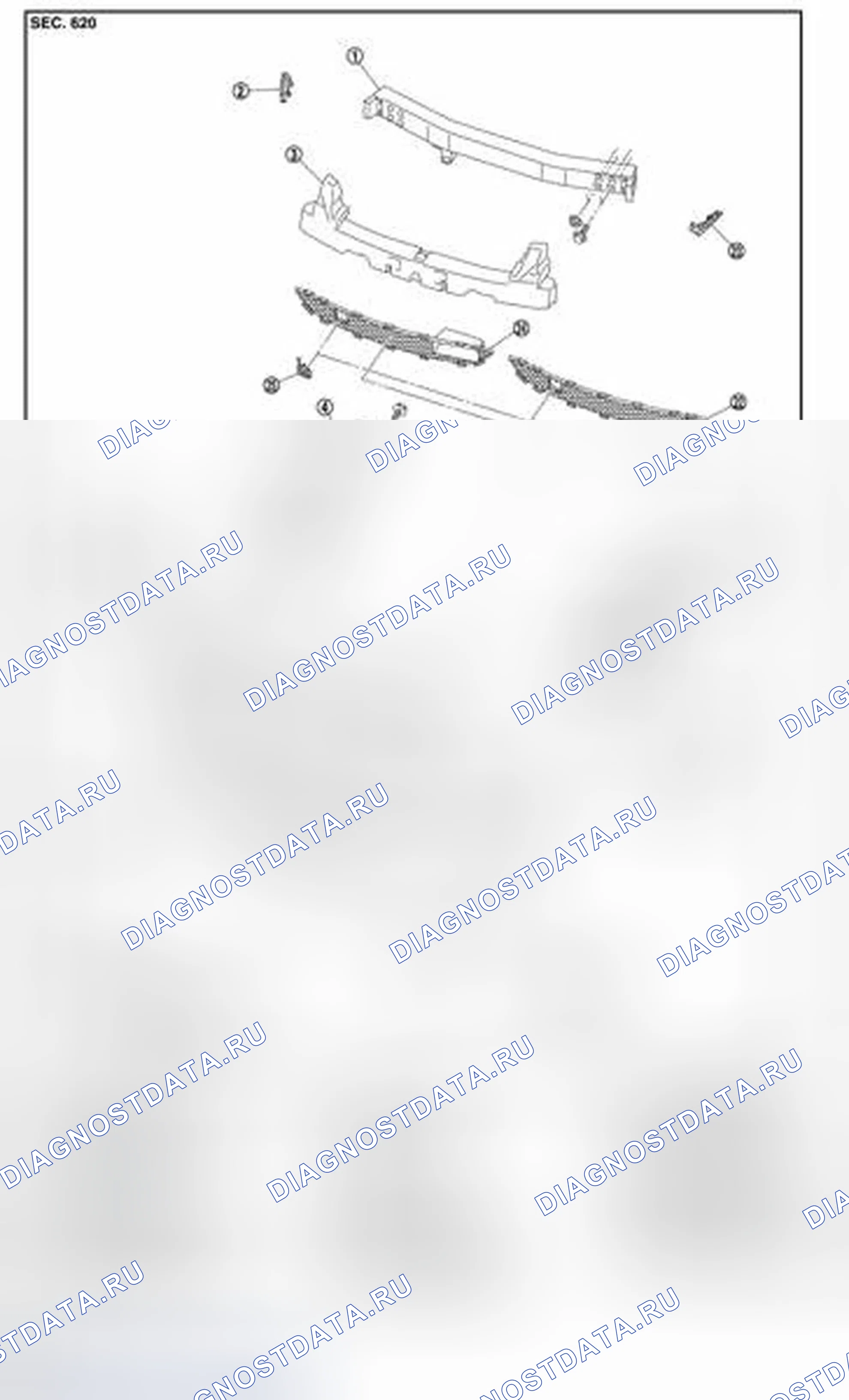 Рис. 219: СТАНДАРТНЫЙ БАМПЕР. Infiniti Q60 I