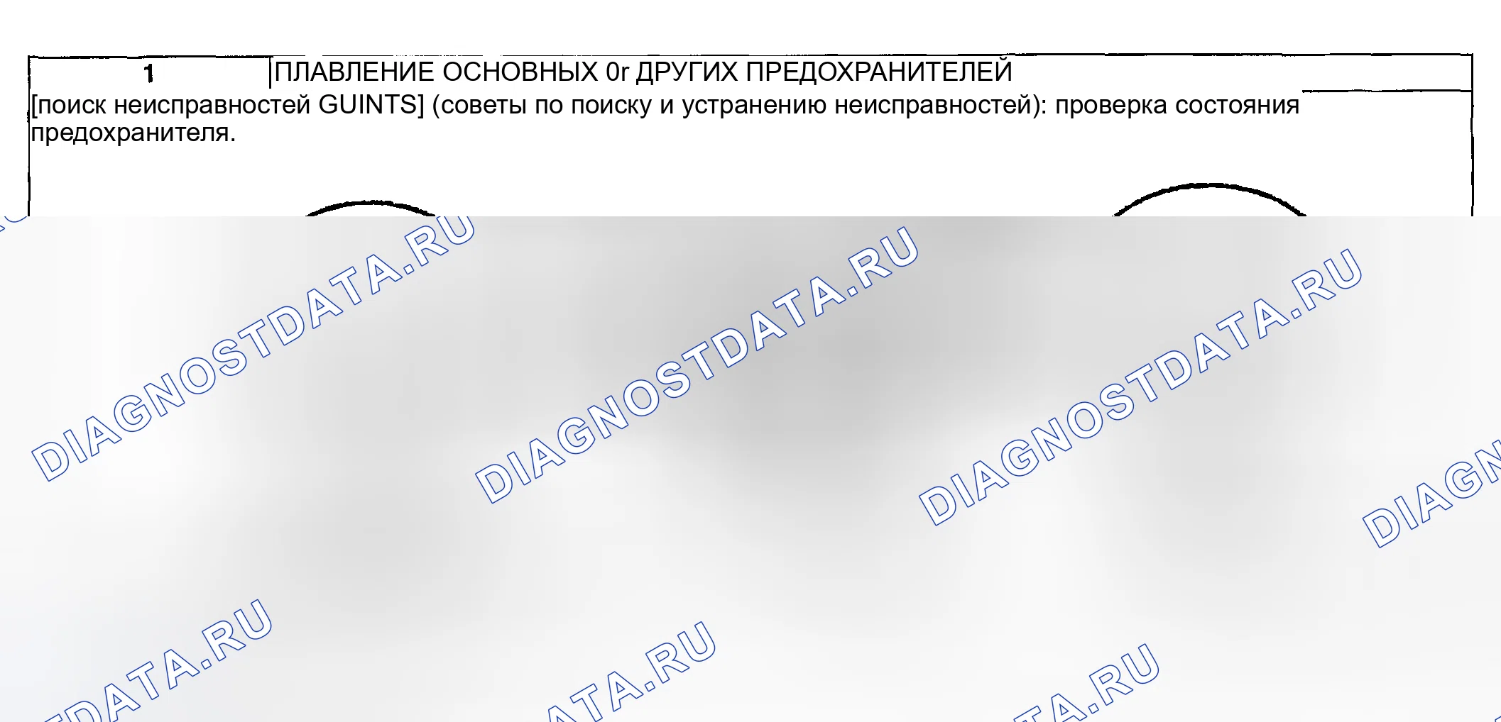 Рис. 433: № 1: ПЛАВЛЕНИЕ ОСНОВНЫХ ИЛИ ДРУГИХ ПРЕДОХРАНИТЕЛЕЙ. Honda CR-V III рестайлинг
