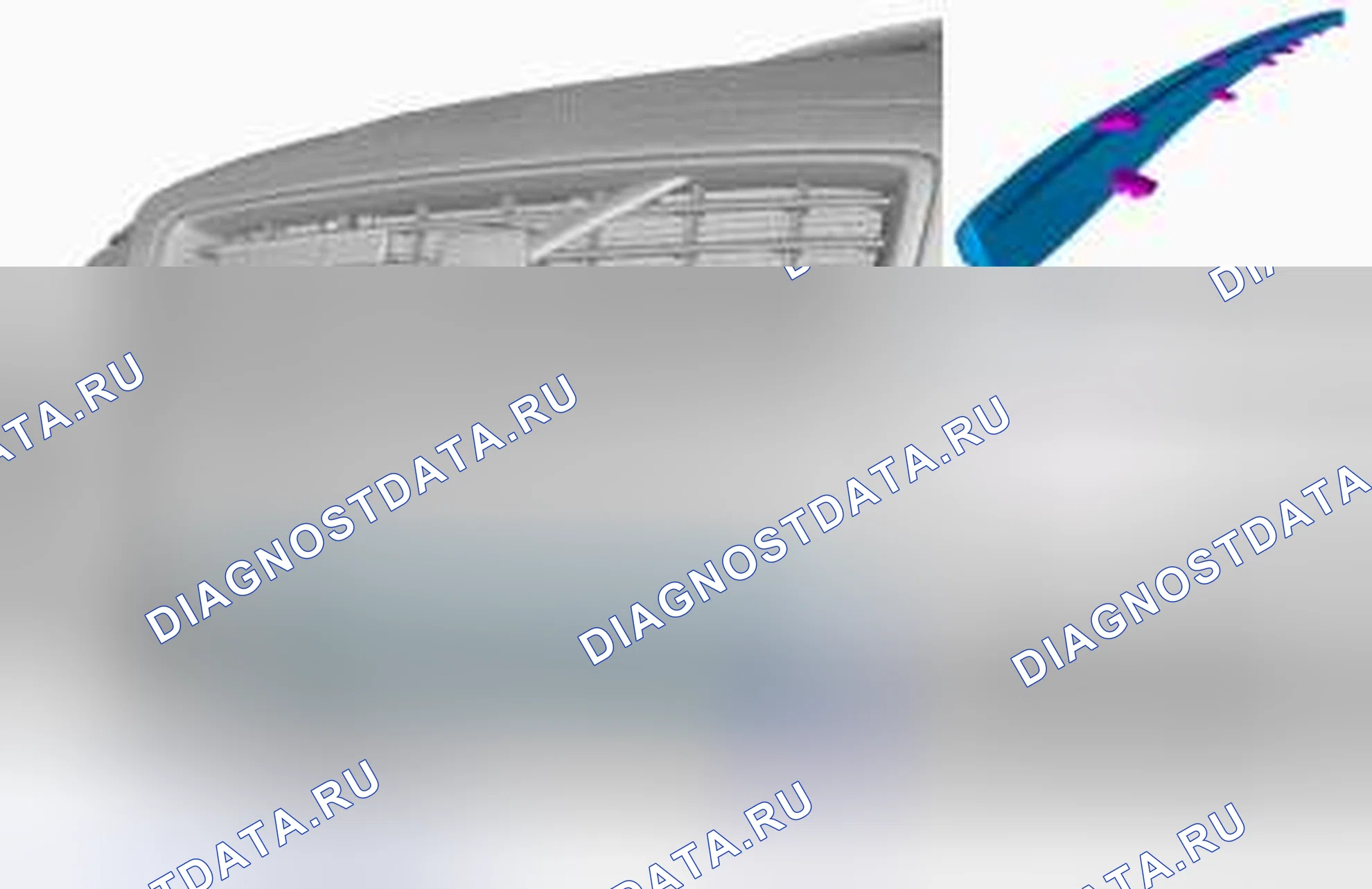 Рис. 22: ФАСАДНАЯ КРОМКА ВОЗДУХОЗАБОРНИКА. Volvo S80 II рестайлинг