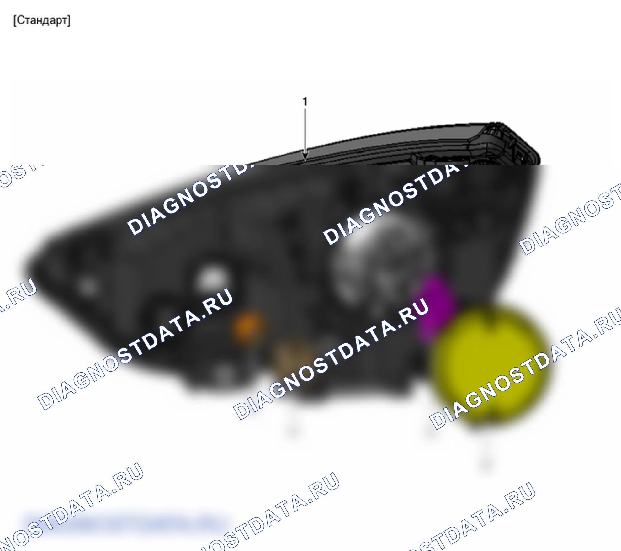 Расположение деталей фары. Hyundai ix35 EL