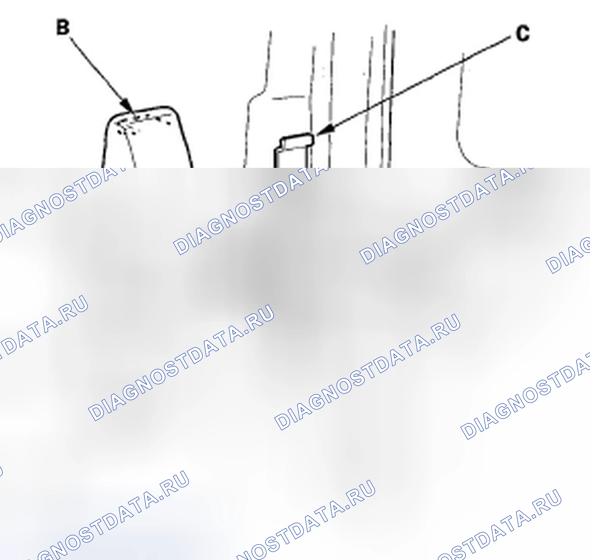 Рис. 44: Замена стекла задней двери. Honda Element YH2 рестайлинг 2