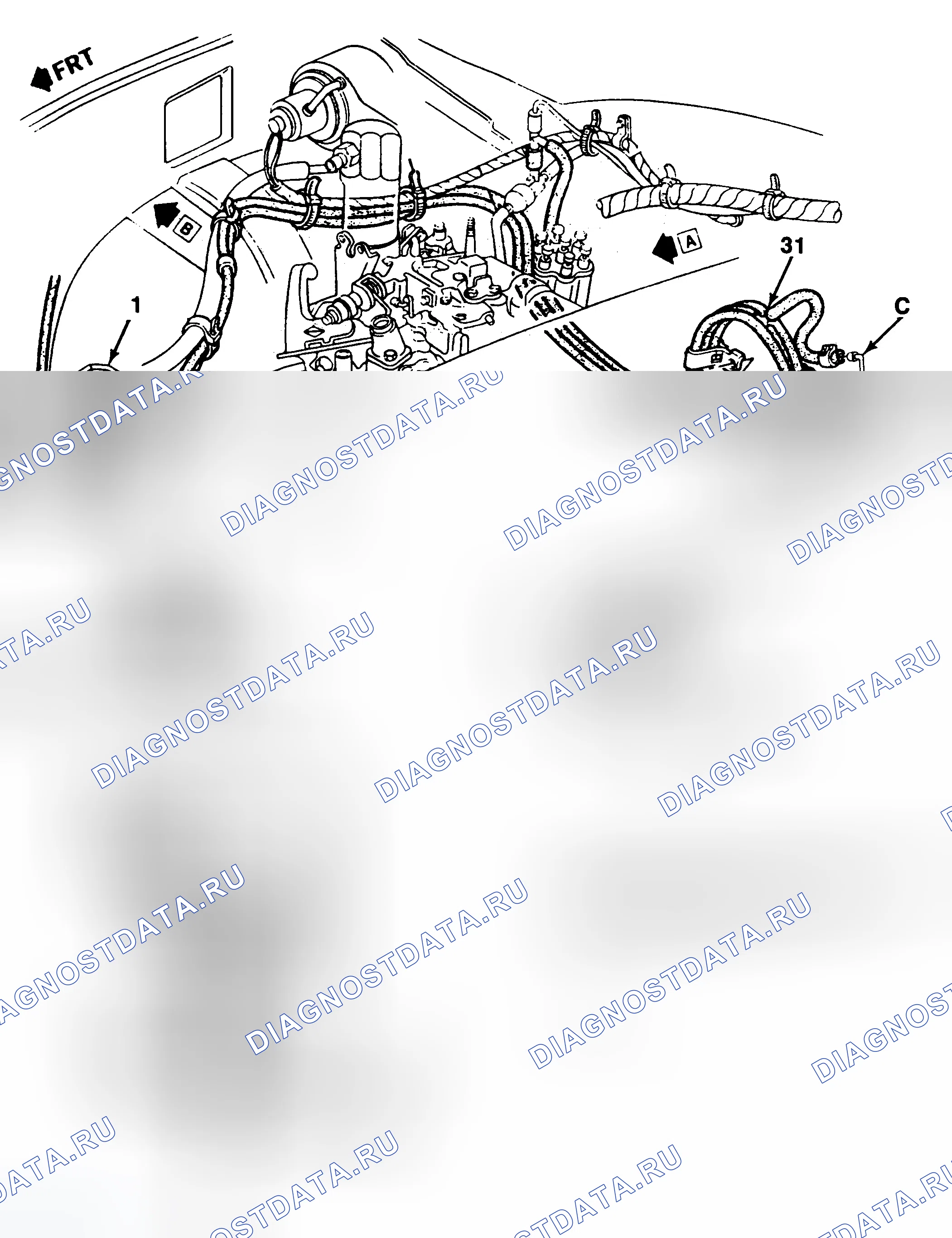 Рис. 18: Схема вакуумной раздаточной коробки S10, S15, и S/T Blazer/Jimmy 4WD. GMC Cab & Chassis R3500 