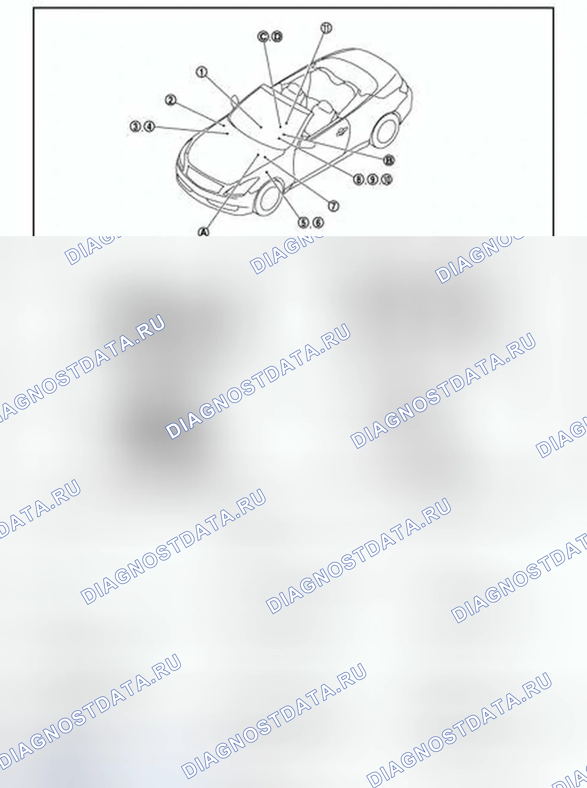 Рис. 246: Расположение компонентов. Infiniti Q60 I