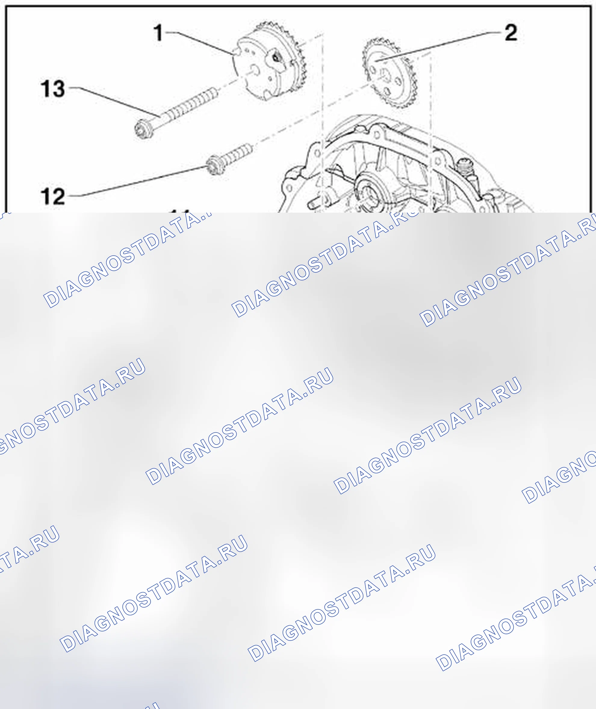 Рис. 185: ЦЕПЬ ГРМ, РАСПРЕДВАЛЫ. Volkswagen Jetta V