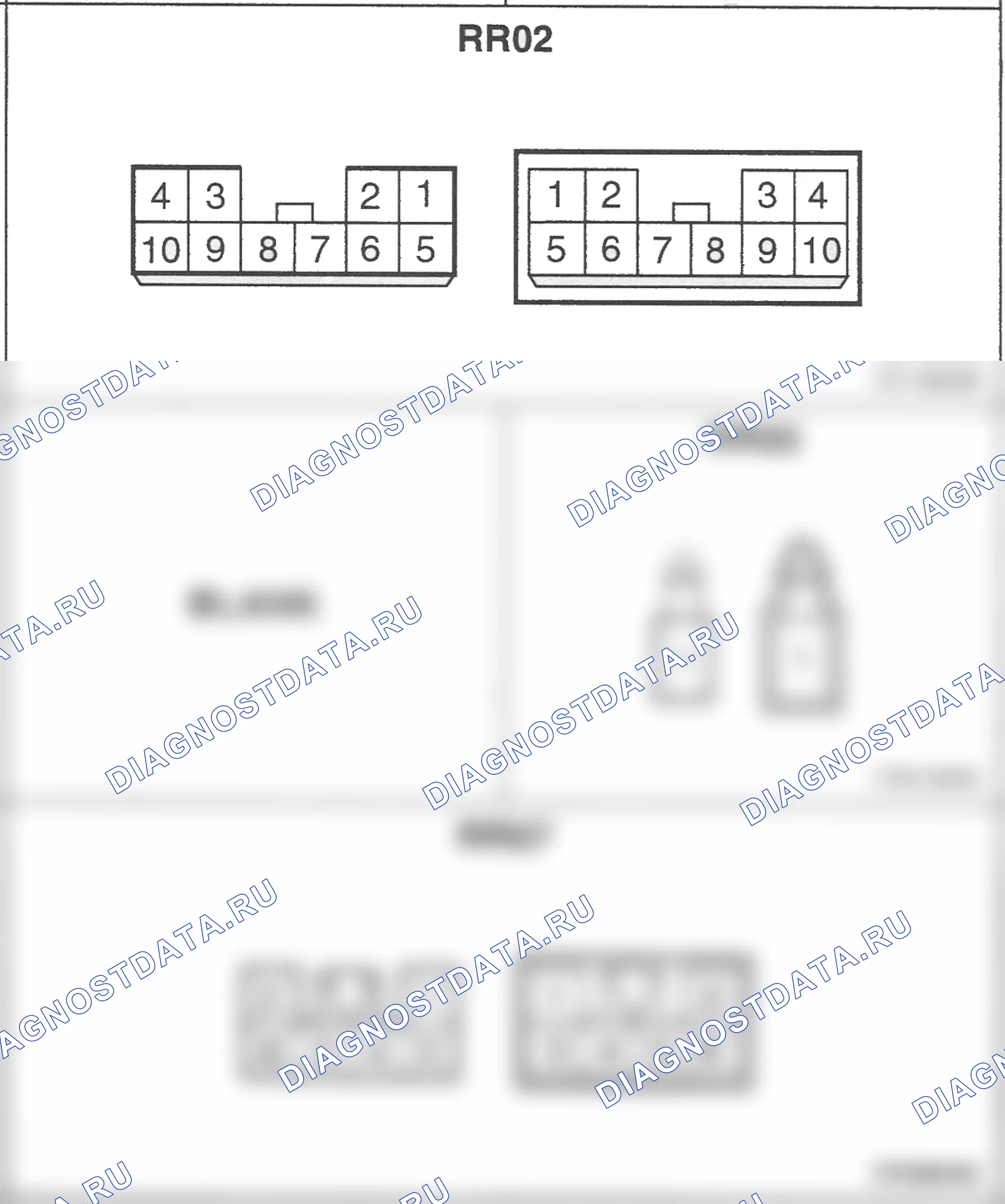 Распиновка разъёма RR02 — заднего жгута. Hyundai H-1 A1
