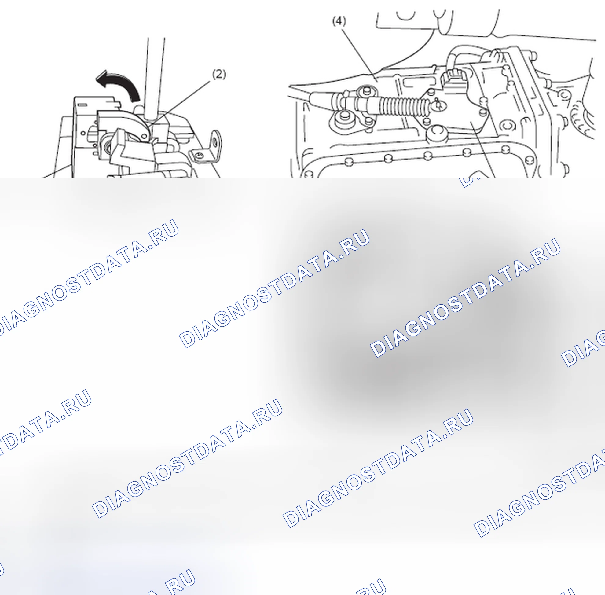 Рис. 242: РАБОТА СИСТЕМЫ БЛОКИРОВКИ ПЕРЕКЛЮЧЕНИЯ ПЕРЕДАЧ. Subaru Tribeca WX рестайлинг