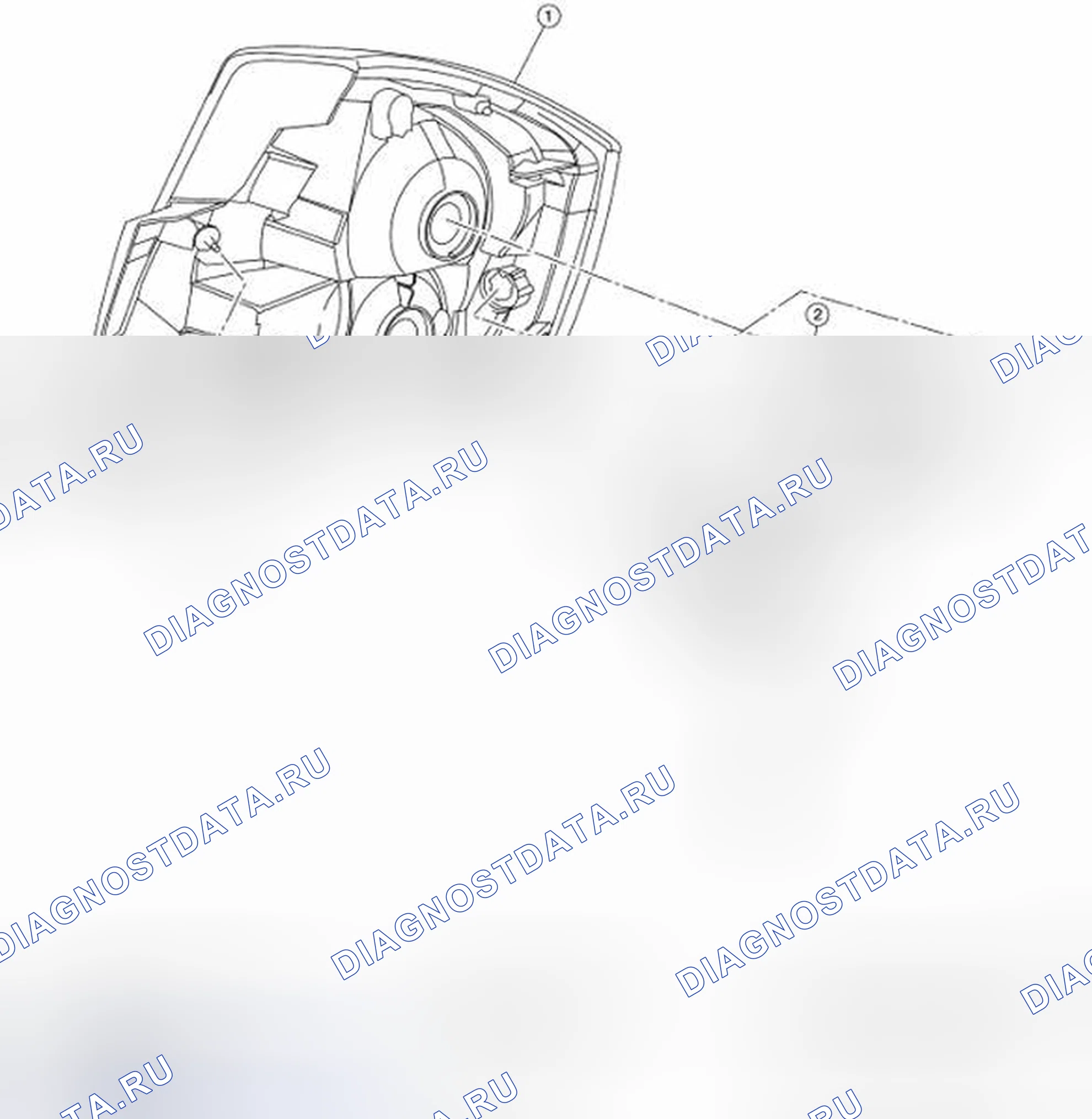 Рис. 83: Идентификация компонентов задней комбинированной лампы. Nissan Sentra B16