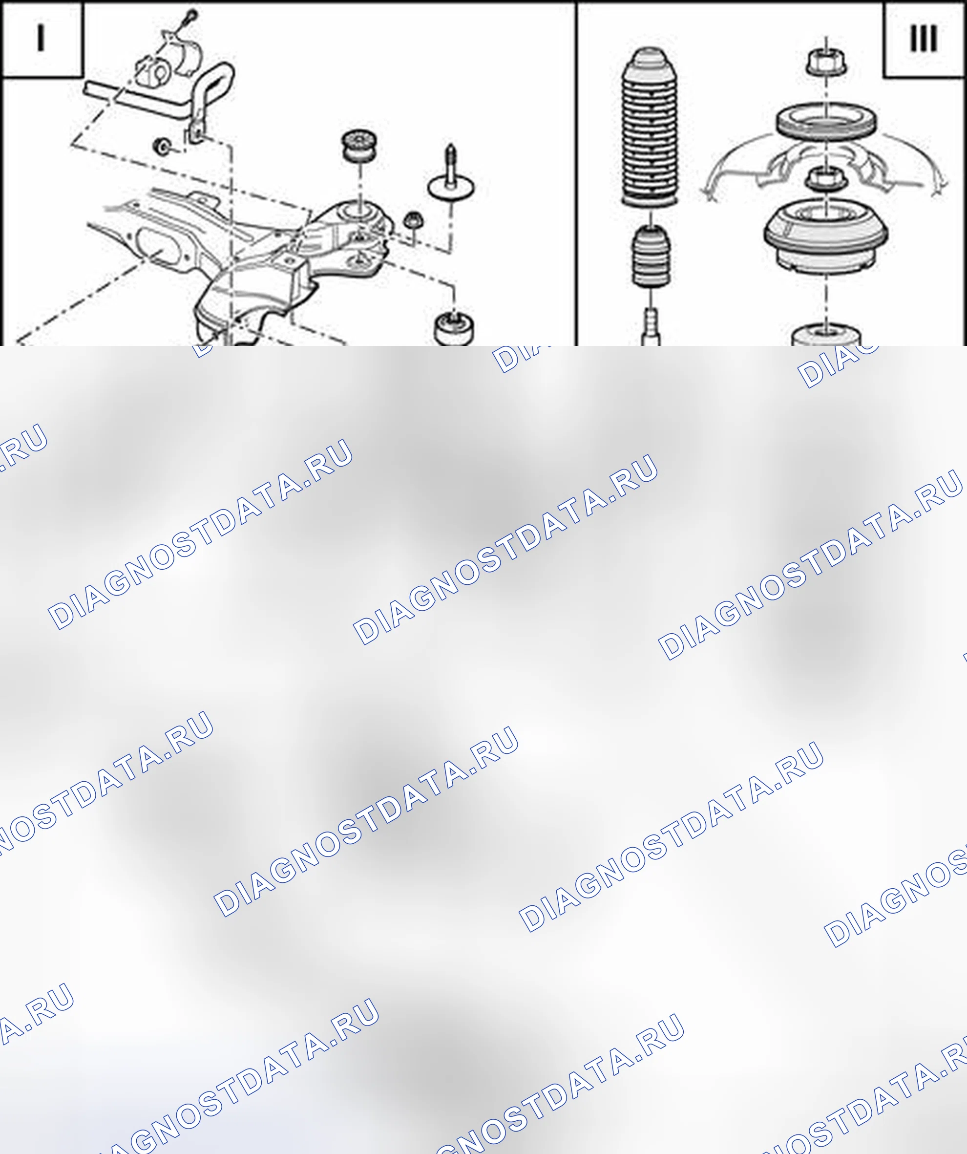 Рис. 1: Передняя ось, обзор. Volkswagen Golf Mk4