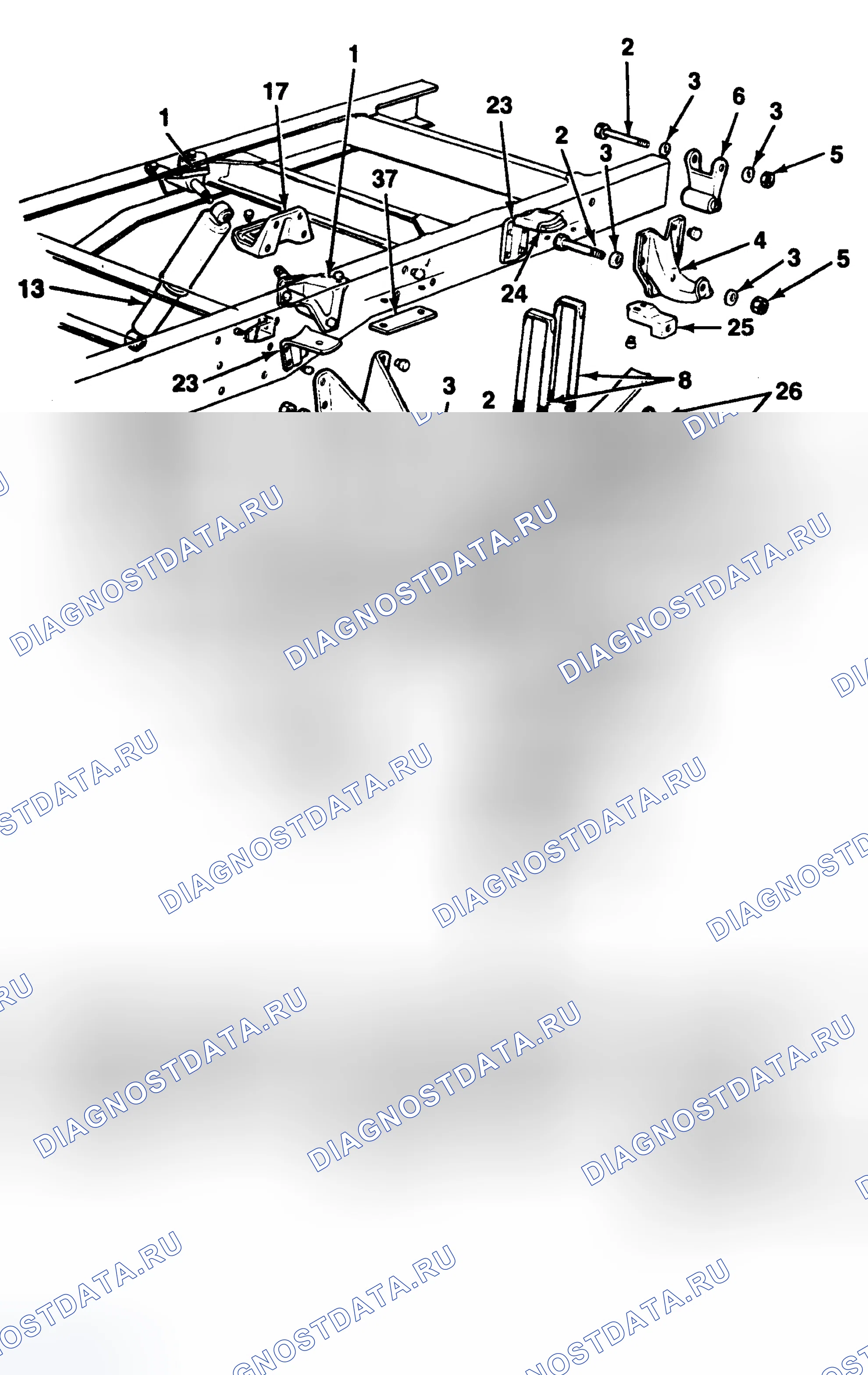 Рис. 2: РАСПОЛОЖЕНИЕ КОМПОНЕНТОВ. GMC Forward Control P3500 