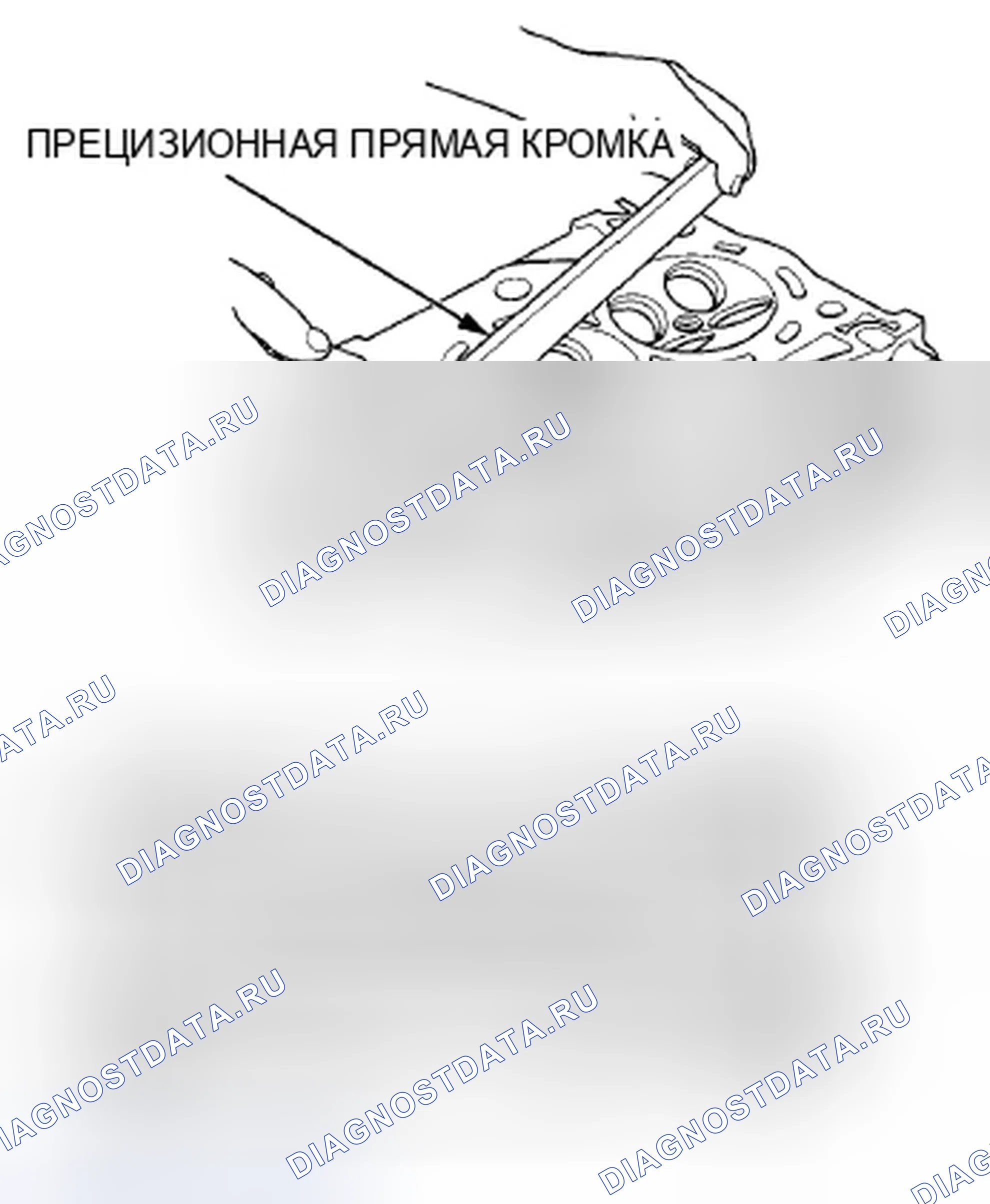 Рис. 627: Проверка головки цилиндров на коробление. Honda Accord VIII