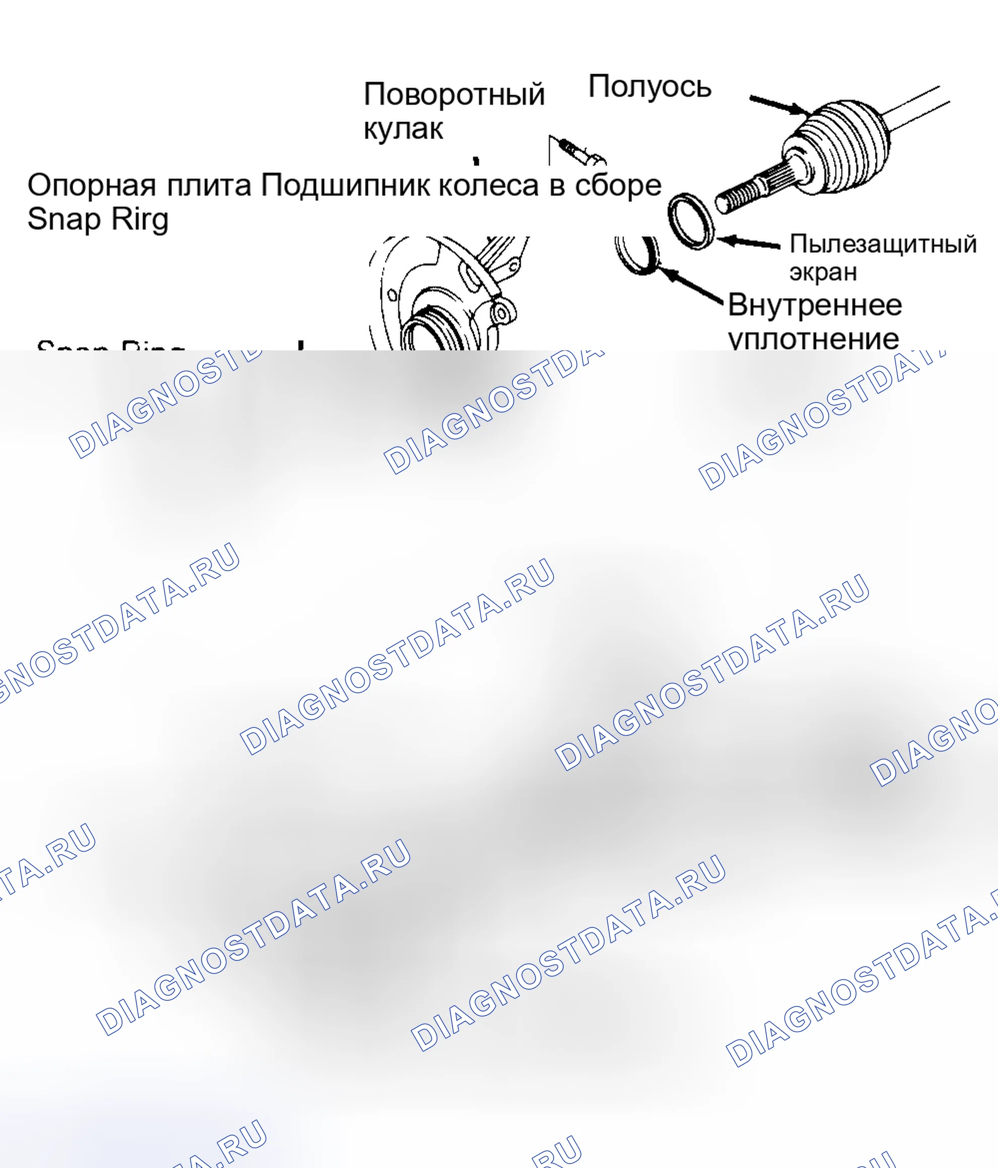 Рис. 3: Демонтаж и монтаж. Nissan Stanza III