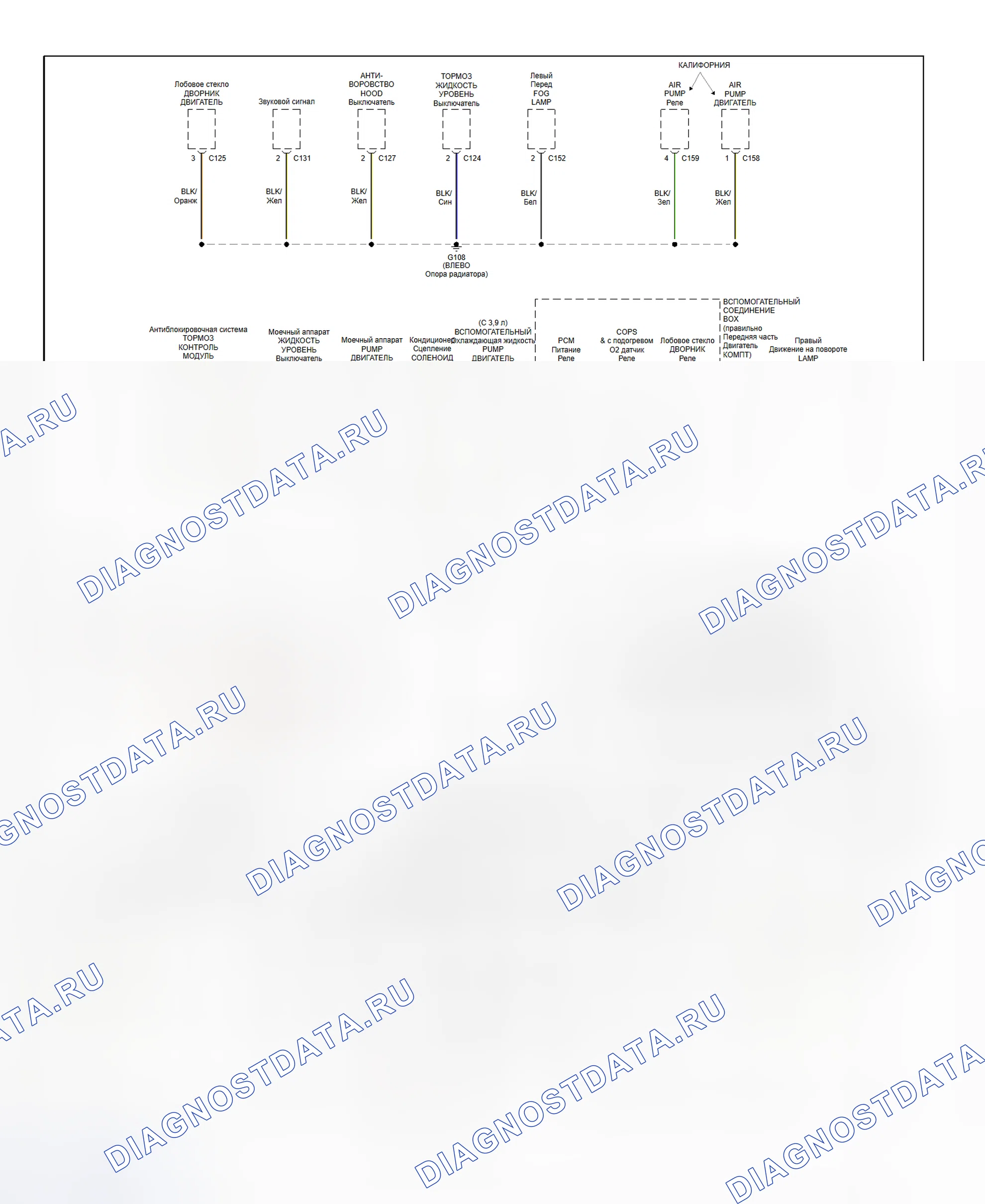 Рис. 111: Схема разводки массы (LS - 1 из 3). Hyundai Porter II